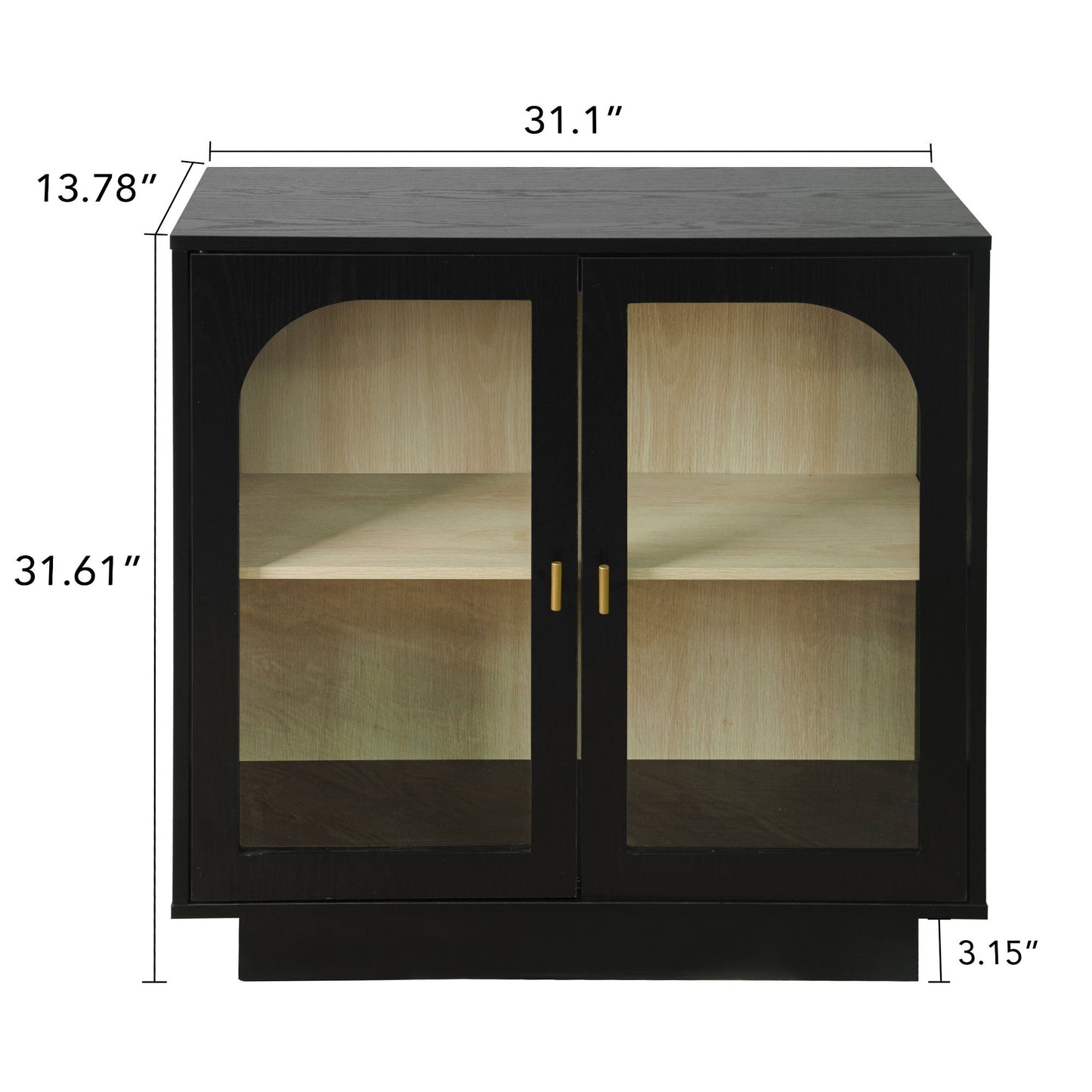 Storage Cabinet With Door For Living Room, Dining Room, Study - Black