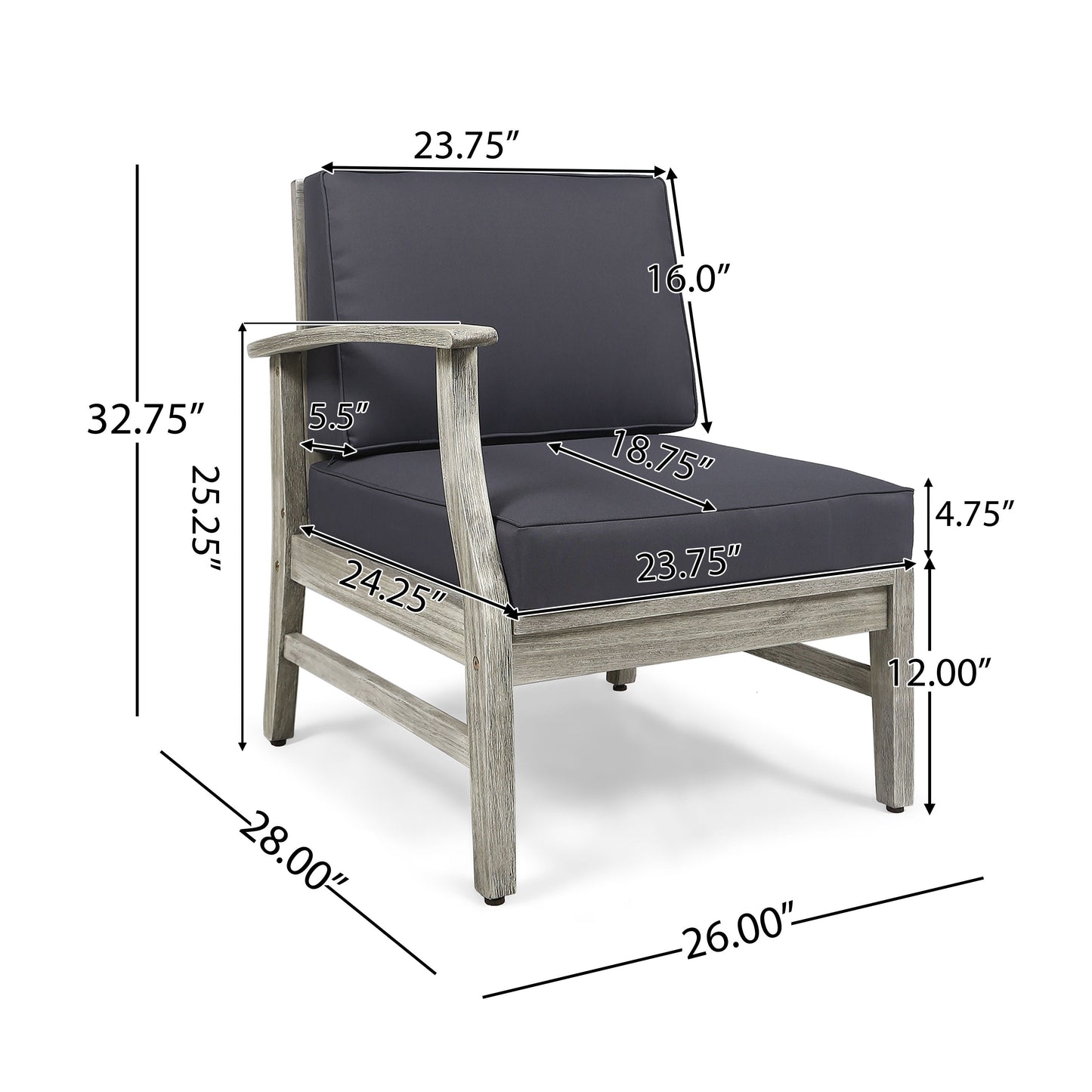 Perla - Left Armchair - Gray