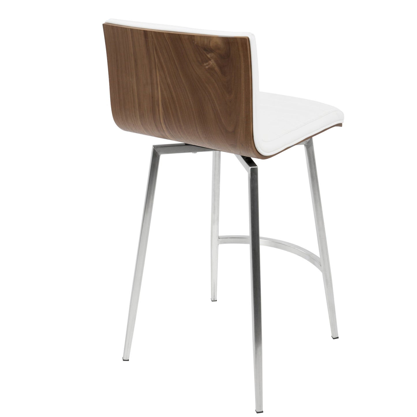 Mason - Contemporary Swivel Counter Stool (Set of 2) - Walnut / White