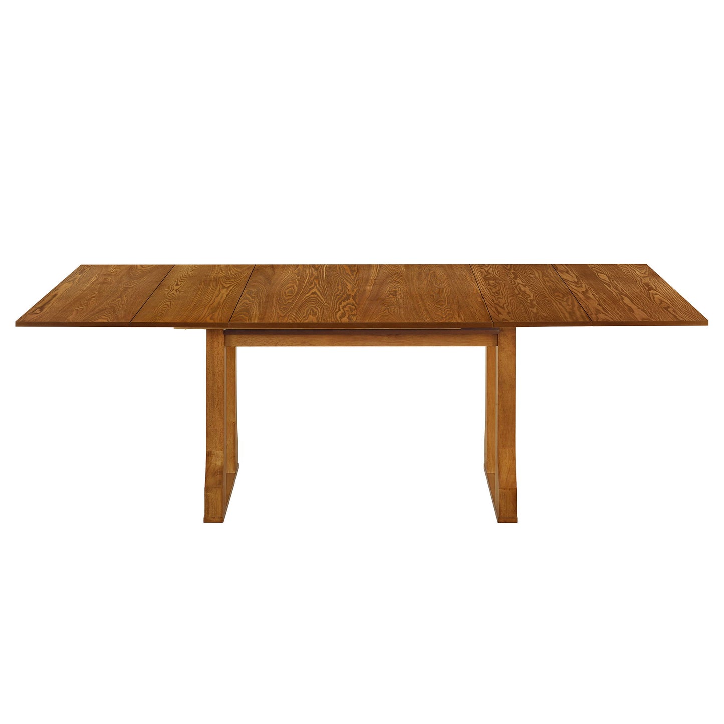 Modern 6 Piece Extendable Dining Table Set With 4 Wicker Back Upholstered Dining Chairs And Long Bench, 2 Removable Leaf - Walnut