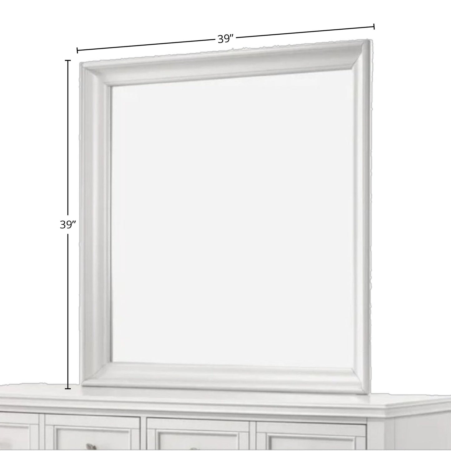 Square Mirror - White