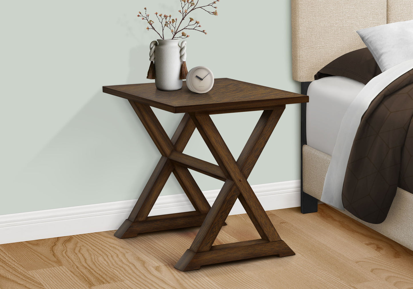 Accent End Table, Square, Transitional - Walnut