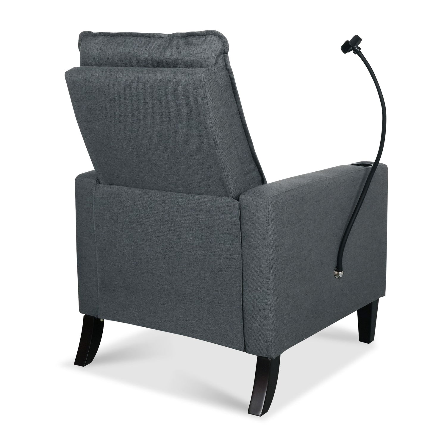 Recliner Chairs For Adults, Adjustable Recliner Sofa With Mobile Phone Holder & Cup Holder, Modern Reclining Chairs Fabric Push Back Recliner Chairs For Living Room, Bedroom - Gray