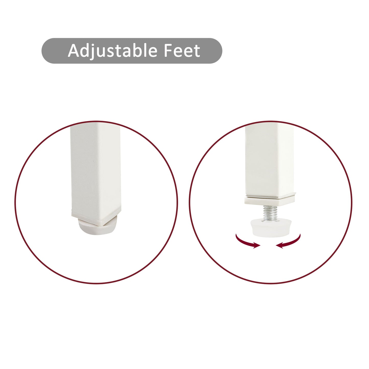 Rattan End Table With Drawer, Modern Nightstand, Metal Legs, Side Table For Living Room, Bedroom (Set of 2)- White