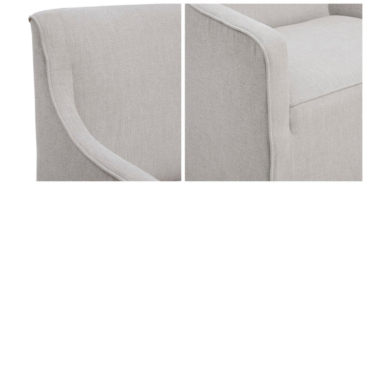 Upholstered Dining Arm Chair With Casters - Light Gray