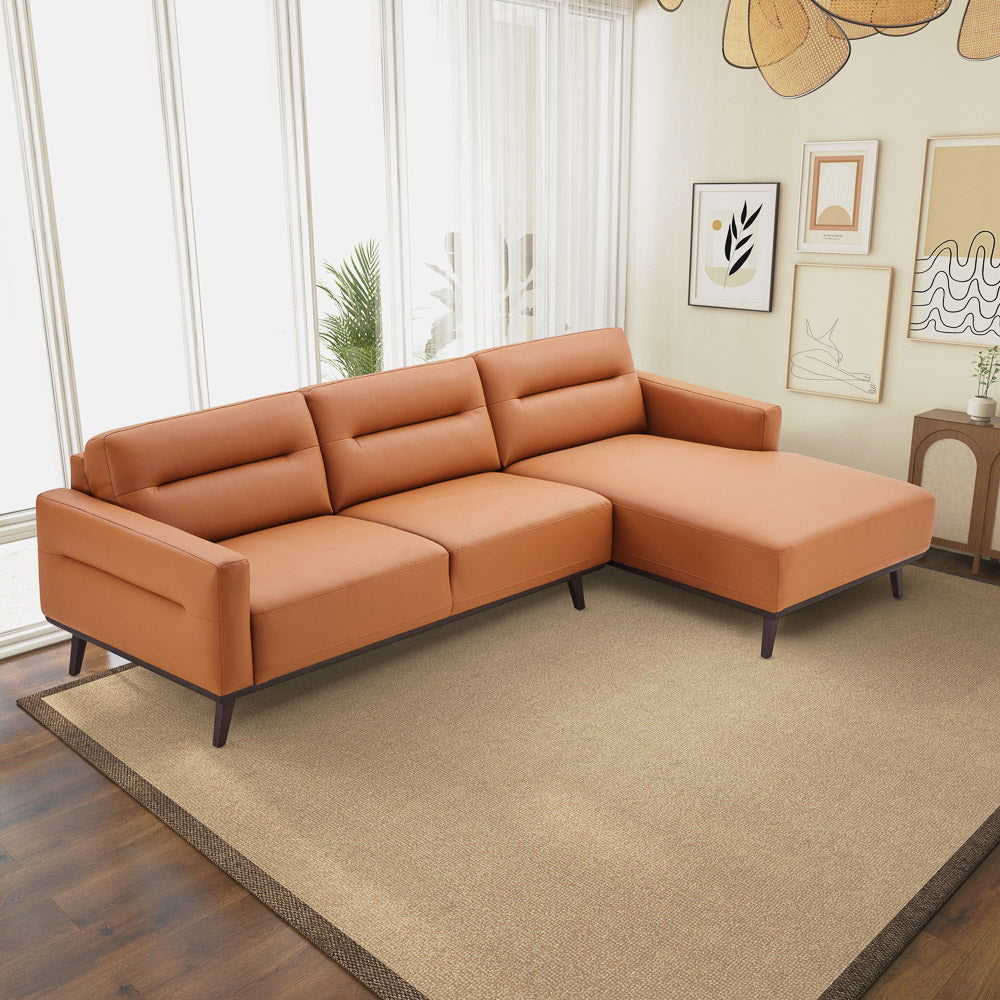 Ella - L-Shaped Right Sectional Couch - Cognac