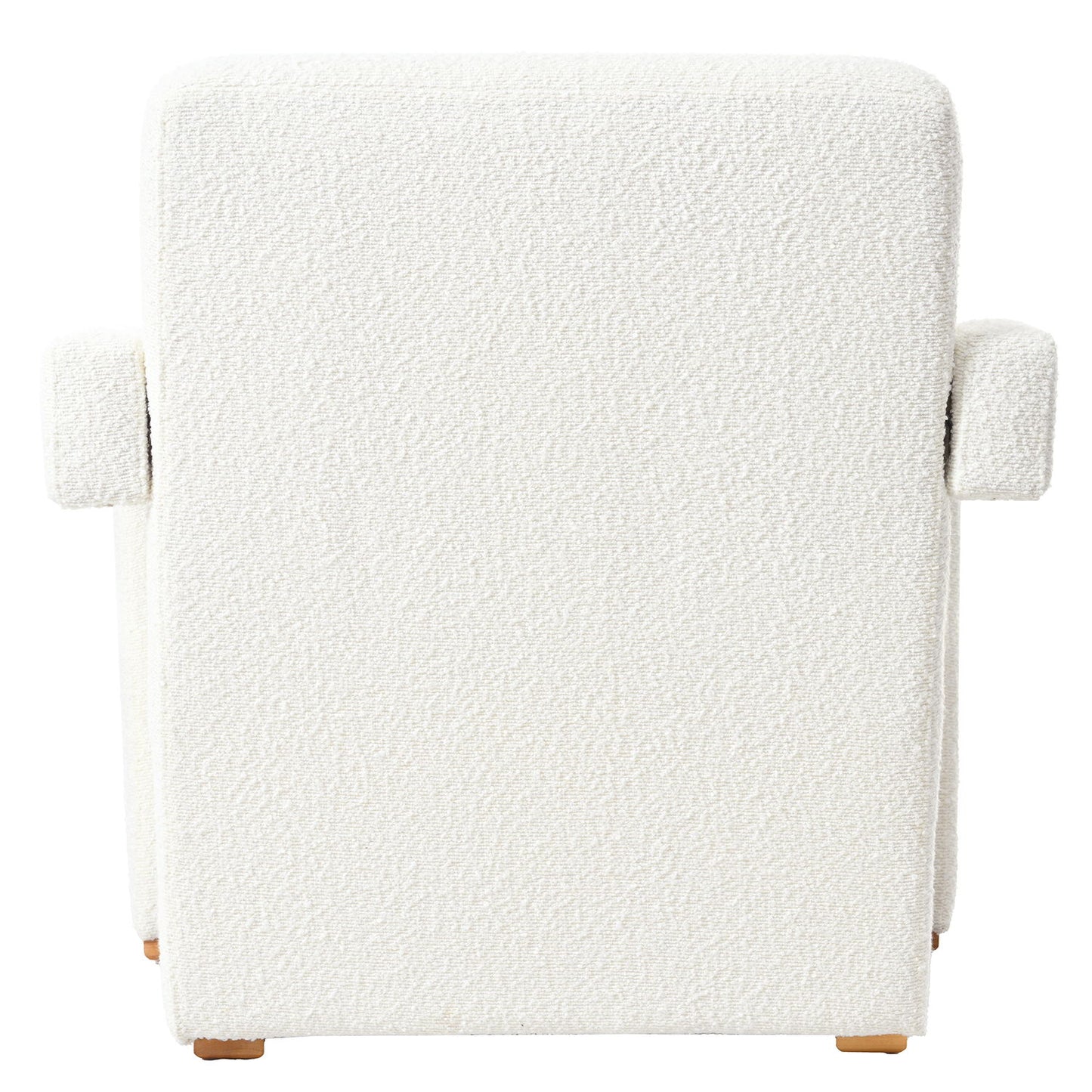 Sleek Right Angle Armrests, Ergonomic Lumbar Support, Square Wooden Block Legs, Inclined Seat For Comfort, Artistic Statement Piece For Living Room, Bedroom And Study - White