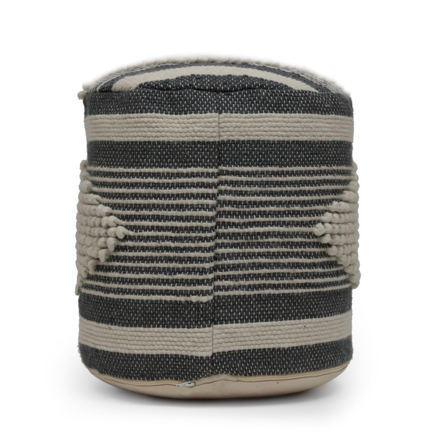 Diamond - Handcrafted Fabric Cylindrical Pouf - Dawn Gray