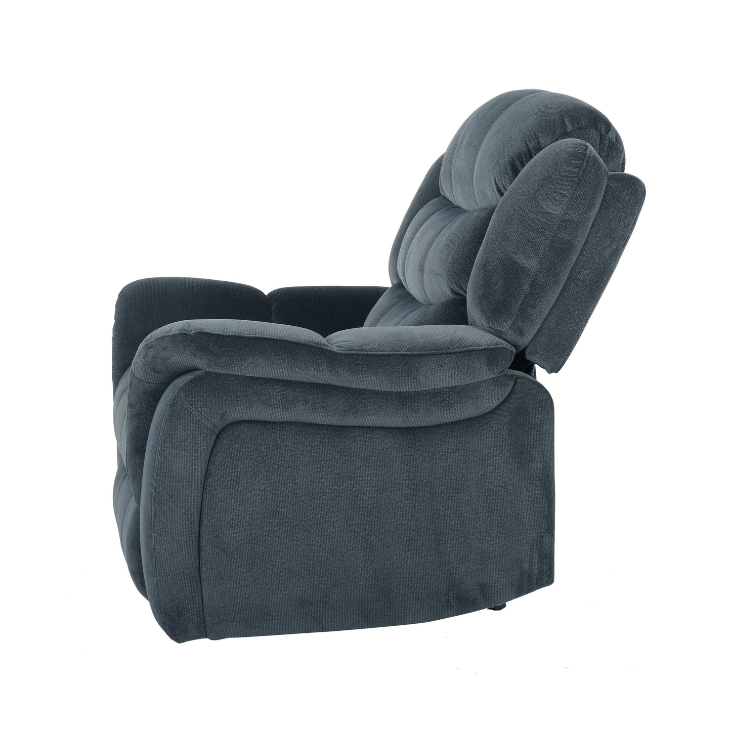 Classic Design, Plush, Glider Recliner - Steel Gray