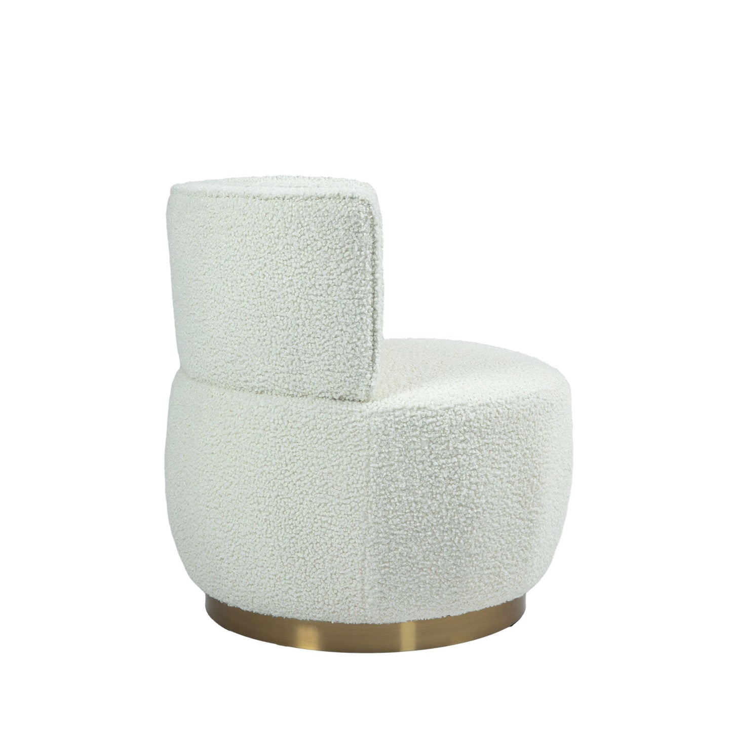 Coolmore - 360 Degree Swivel Cuddle Barrel Accent Sofa Chair, Round Armchair With Wide Upholstered Teddy Fabric - Cream