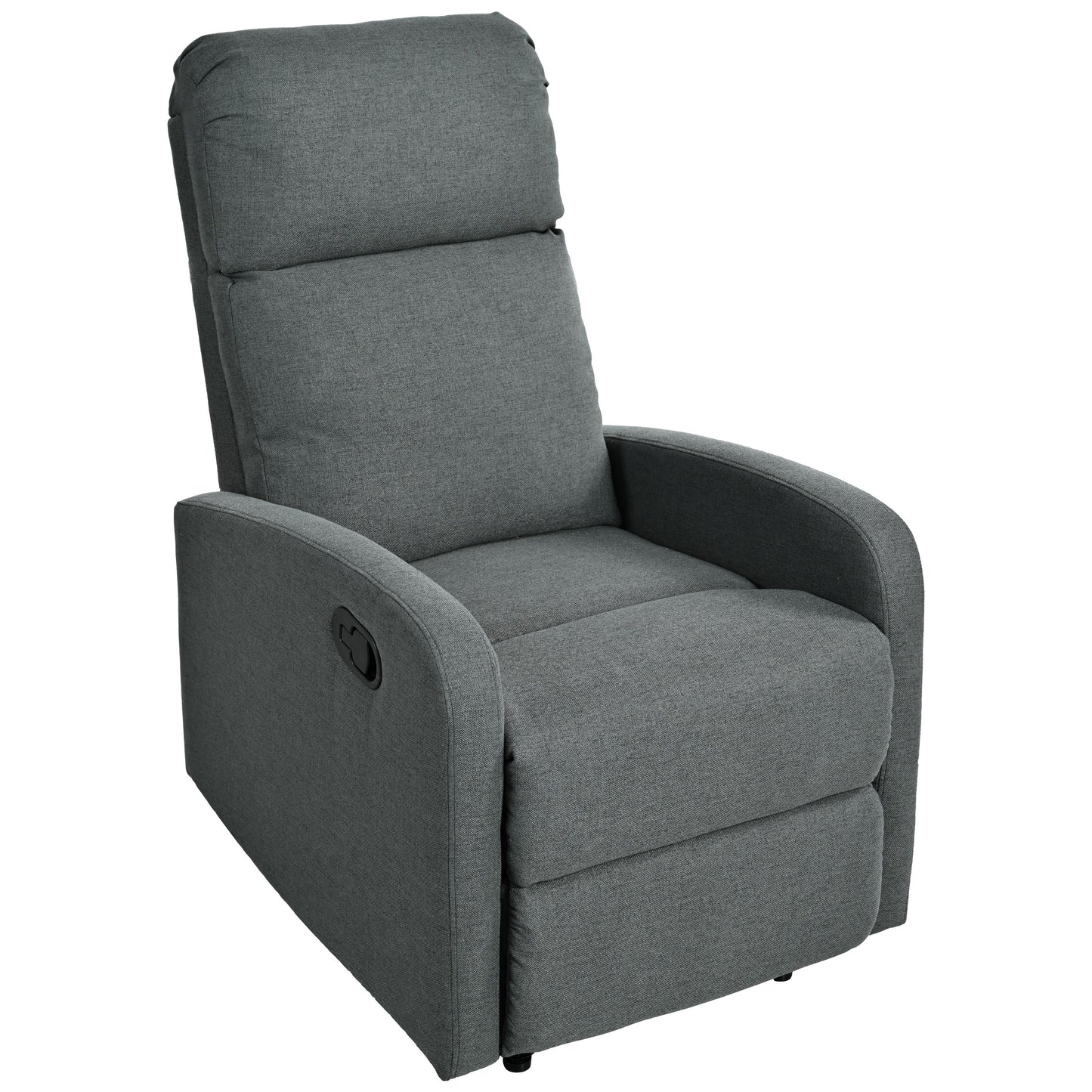 Modern Manual Recliner, Home Theater Chair With Adjustable Backrest For Living Room - Charcoal