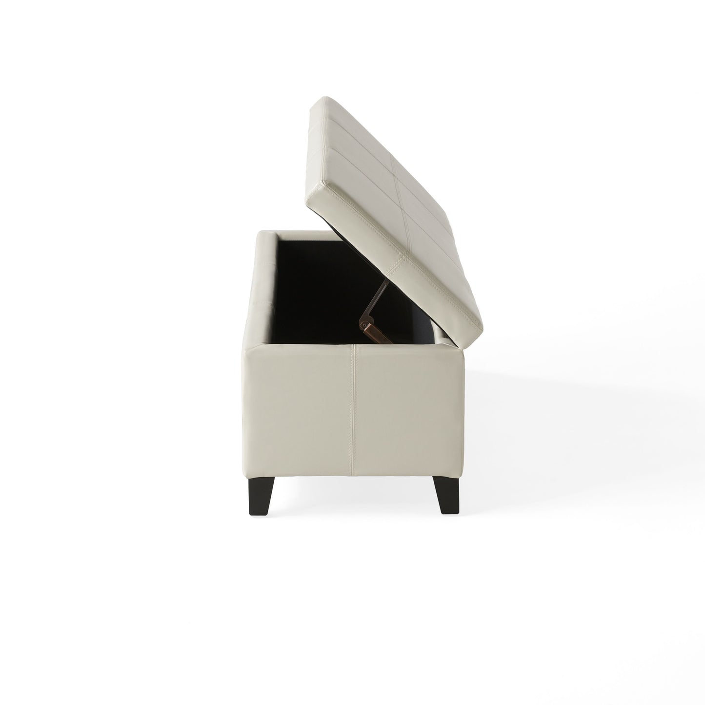 Glouster - Storage Ottoman With Leather Upholstery - Ivory