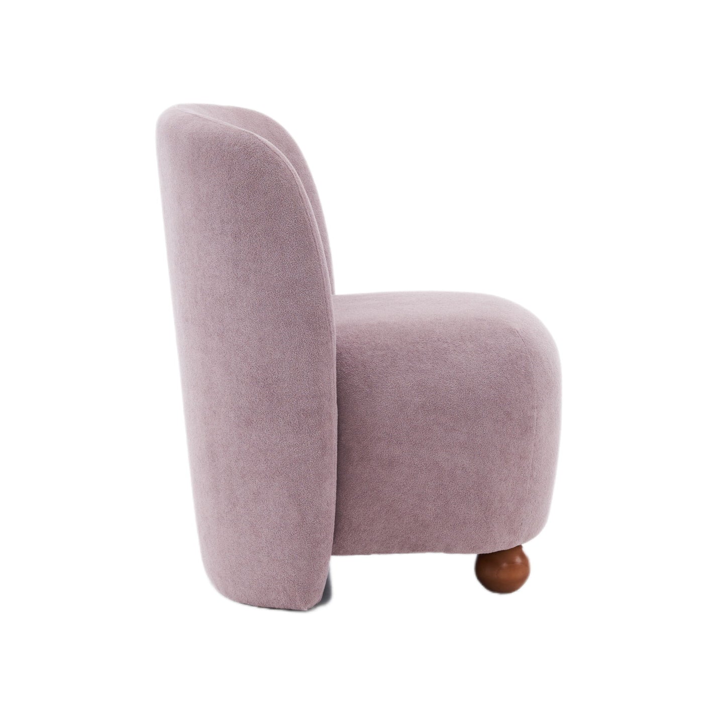 Modern Low Back Accent Chair, Upholstered Armless Living Room Chairs, Round Pine Wood Feet, For Small Living Spaces, Living Room - Purple