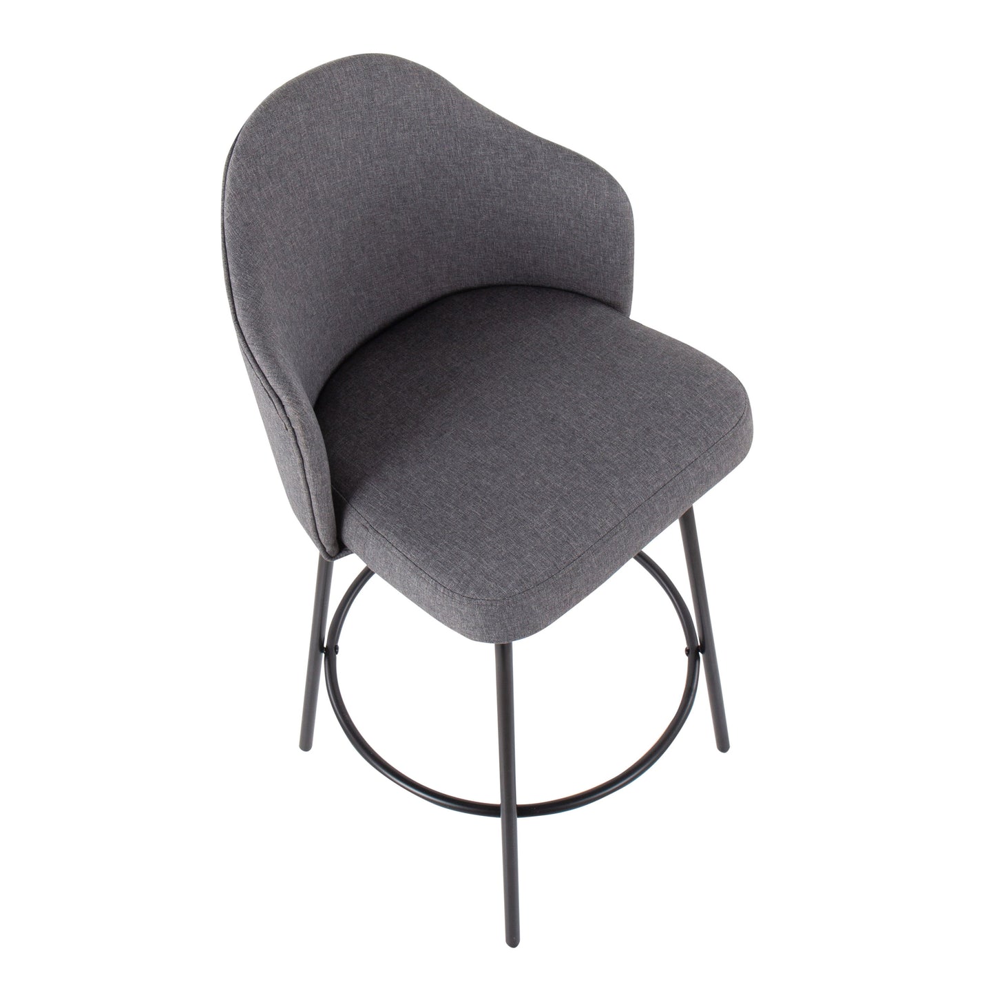 Ahoy - Contemporary Fixed Height Counter Stool (Set of 2) - Black / Gray