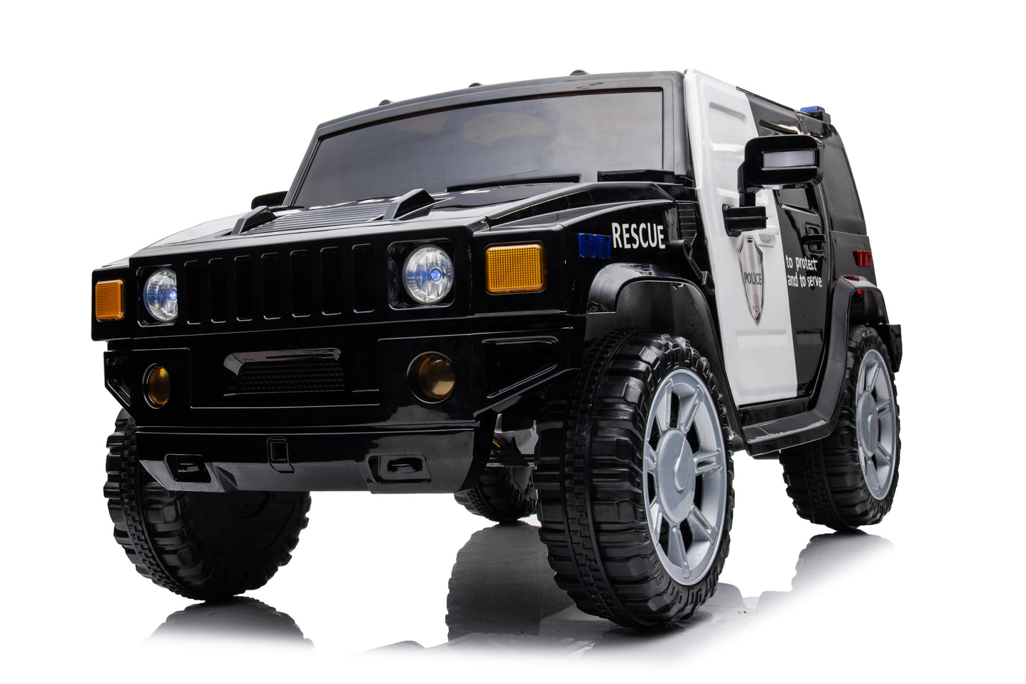 12V7A 30W*2 Four-Wheel Drive Leather Seat One Button Start, Forward And Backward, High And Low Speed, Music, Front Light, Power Display, Two Doors Can Open, 2.4G R / C, Seat Belt Four Wheel Absorber - Black