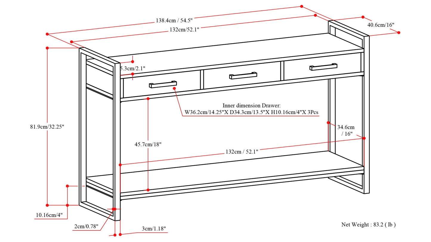 Riverside - Console Sofa Table - Natural