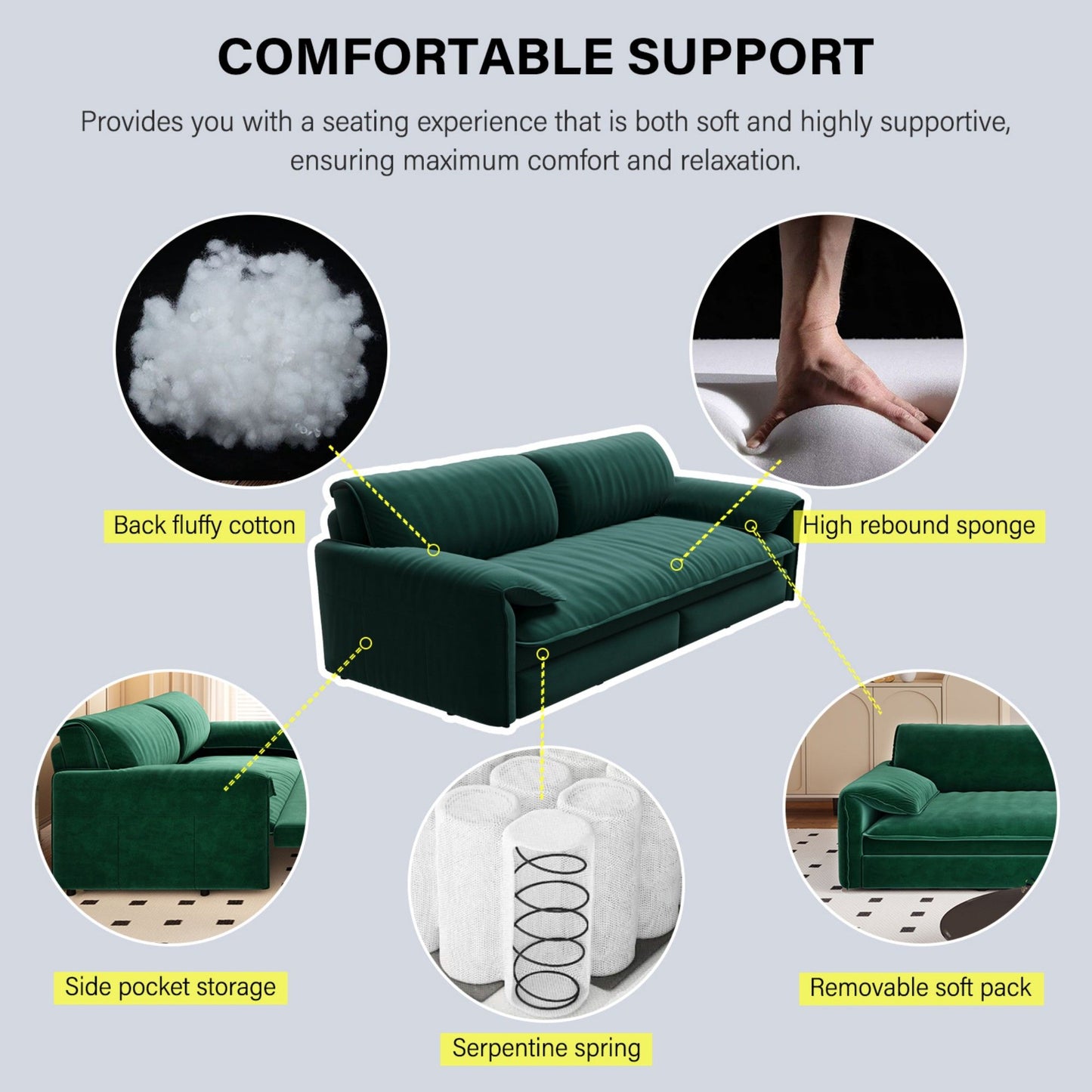 Queen Pull Out Sofa Bed, 3 In 1 Convertible Sleeper Sofa With Side Storage Multifunctional Velvet Loveseat Bed For Living Room - Green