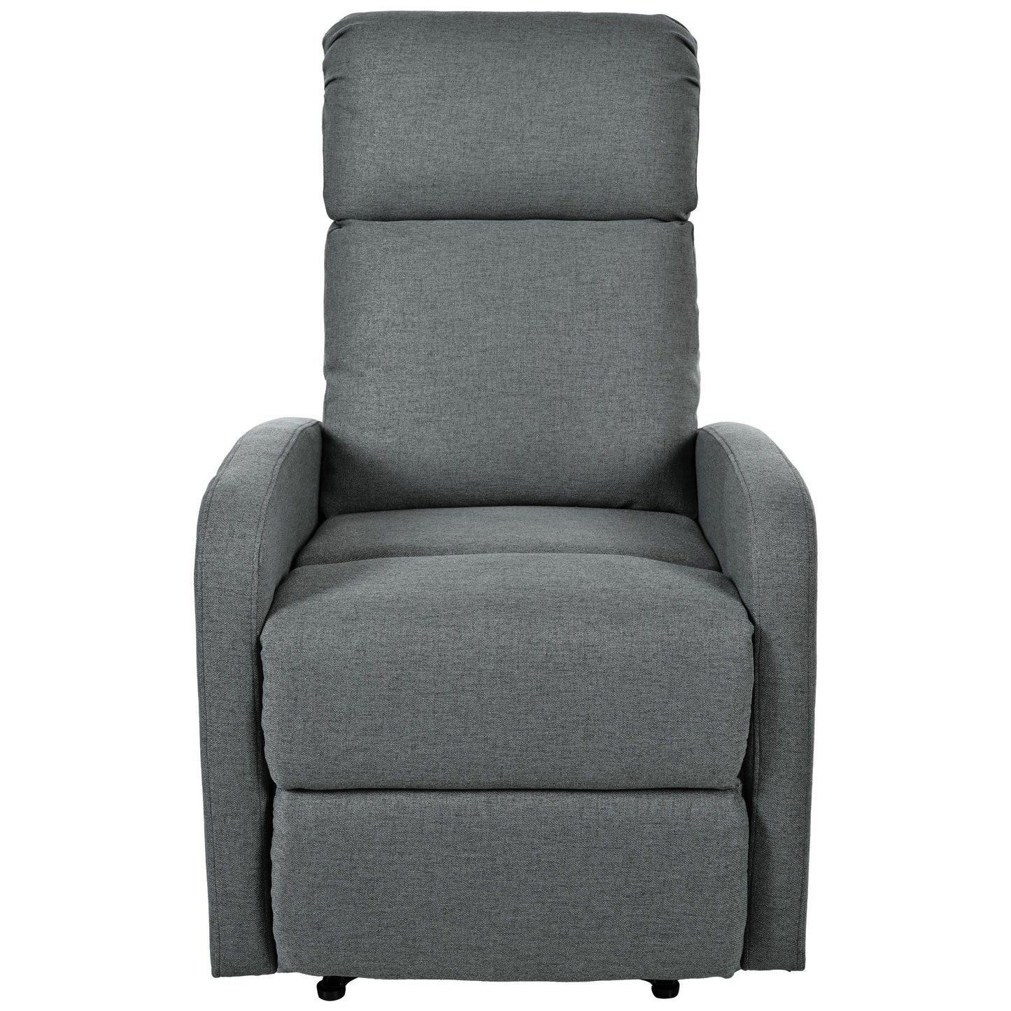 Modern Manual Recliner, Home Theater Chair With Adjustable Backrest For Living Room - Charcoal