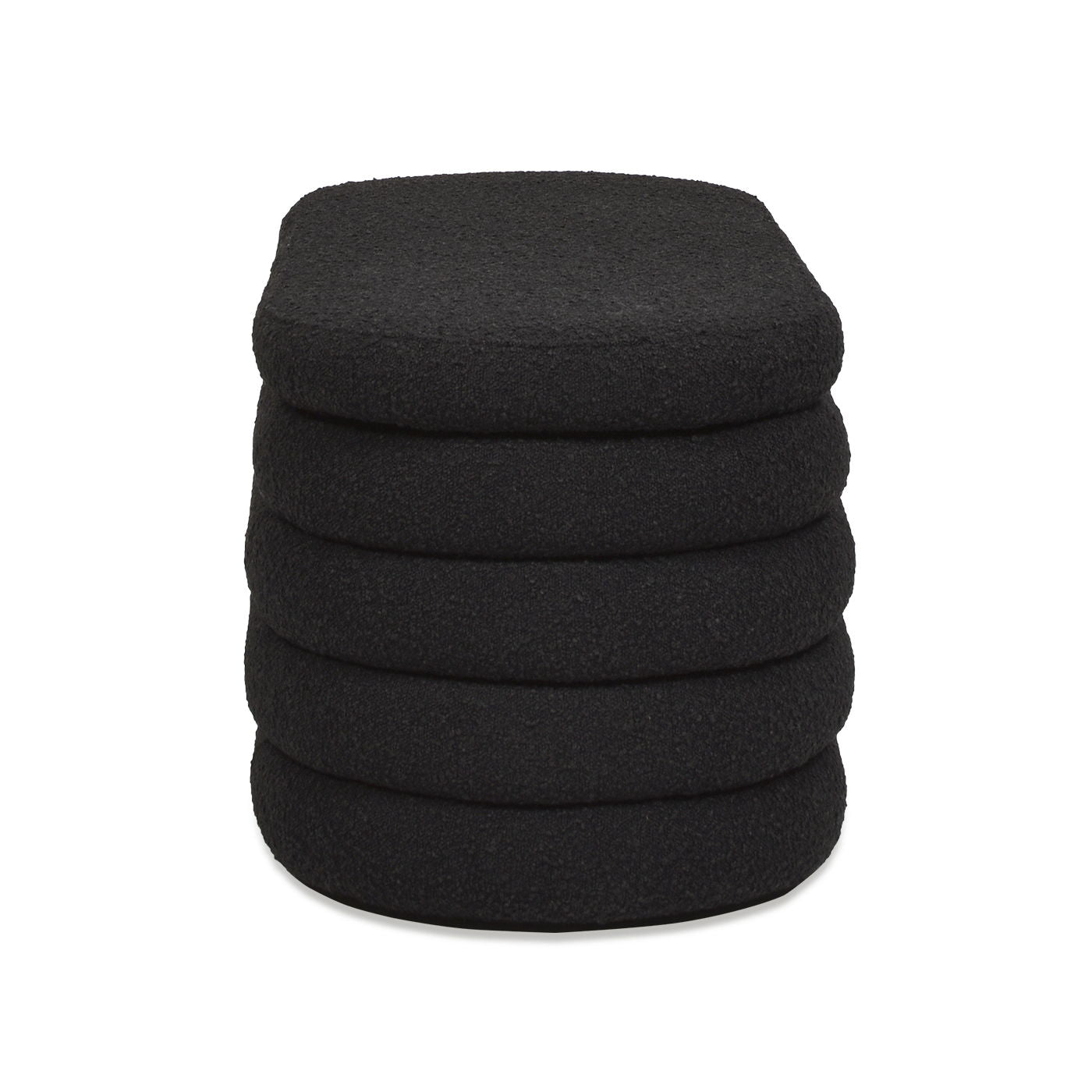 Fuji - Upholstered Oval Storage Bench - Ebony Black
