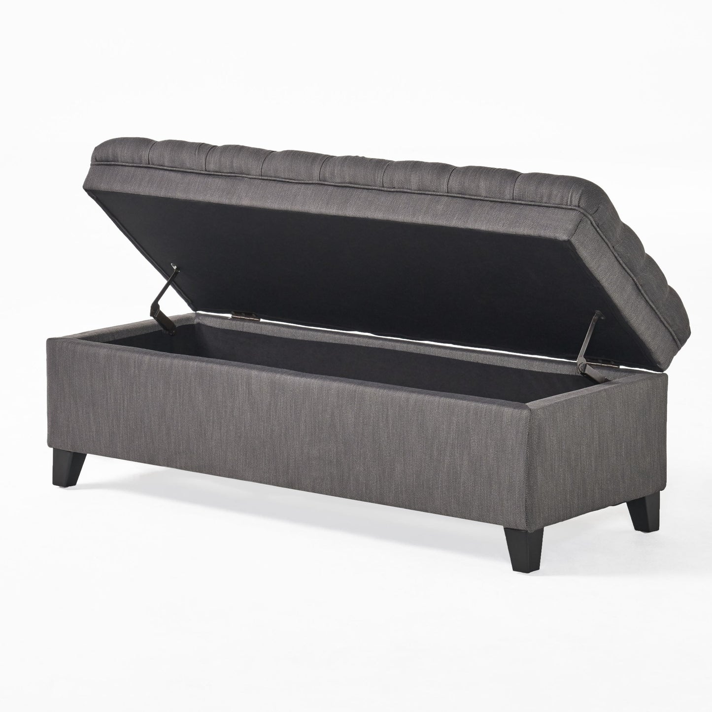 Juliana - Stylish Storage Ottoman With Extra Seating - Gray
