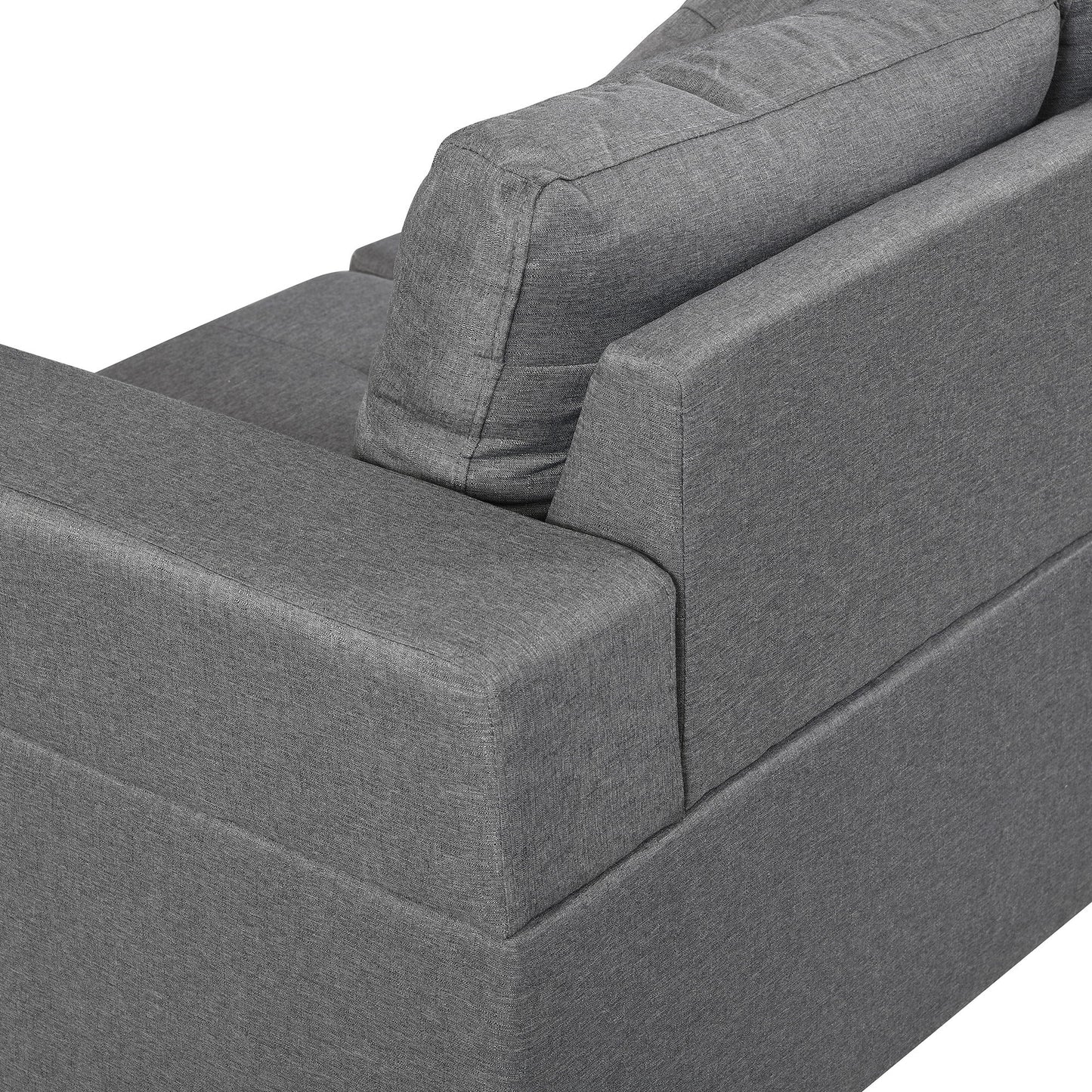 Sectional Sofa Set For Living Room With L Shape Chaise Lounge, Cup Holder And Left Or Right Hand Chaise Modern 4 Seat - Gray