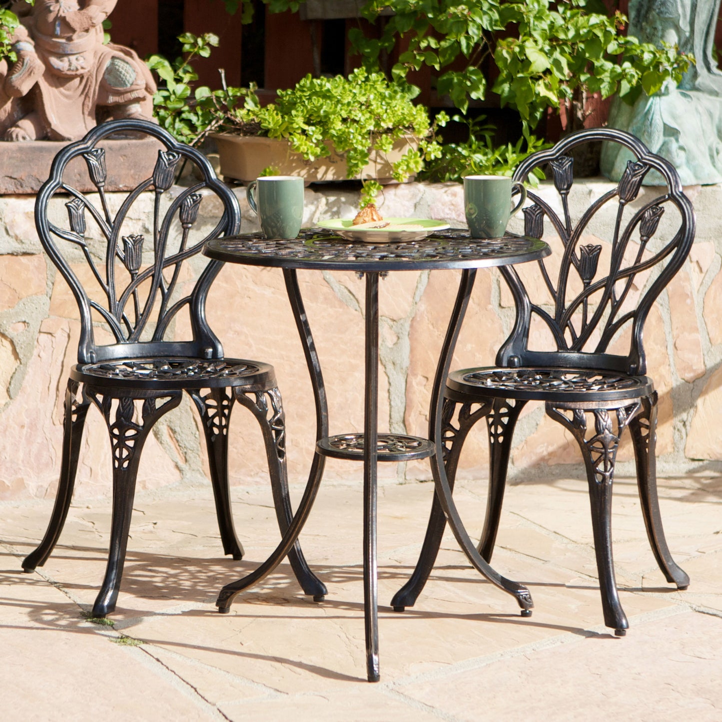 Nassau - Cast 3 Pieces Bistro Set - Copper