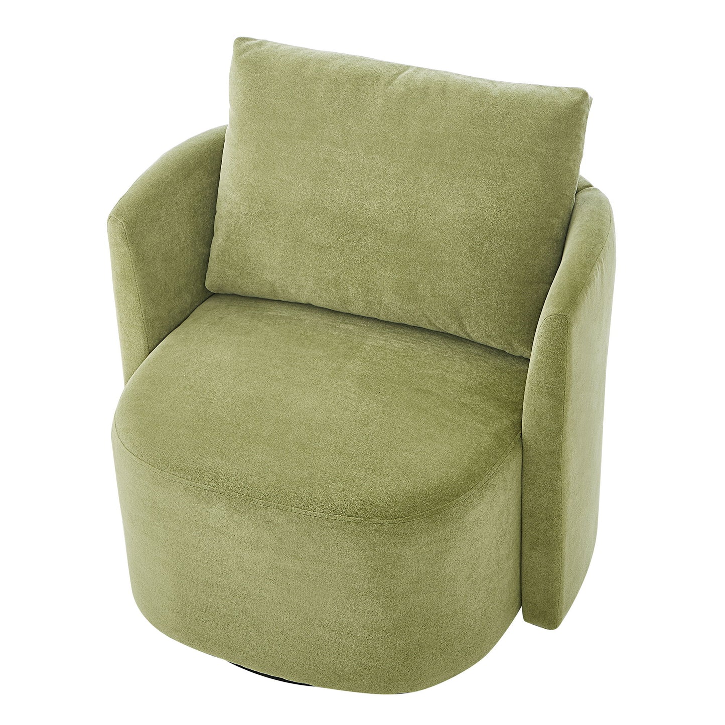 360ÔøΩÔøΩ Swivel Chair, Accent Barrel Armchair, Upholstered With Curved Design - Green
