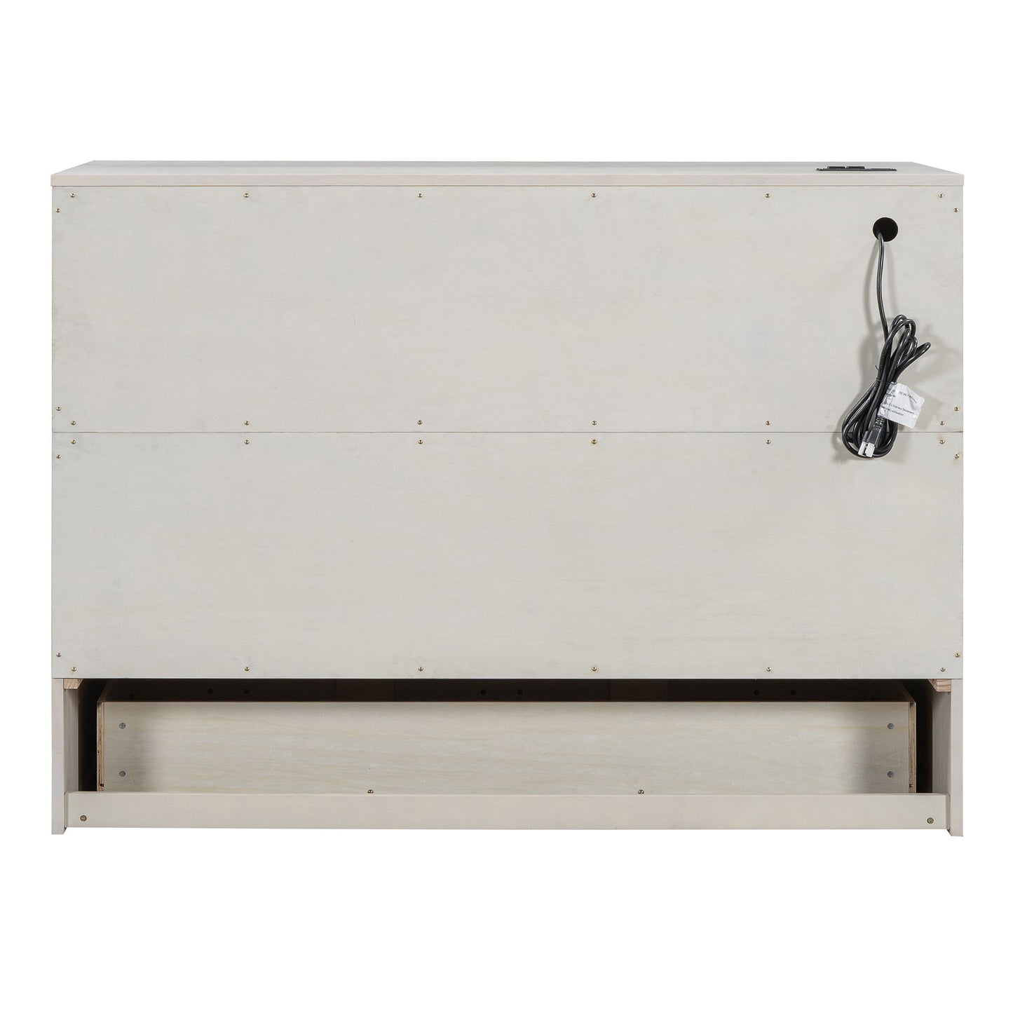 Full Size Murphy Bed With Large Drawers - Brushed White