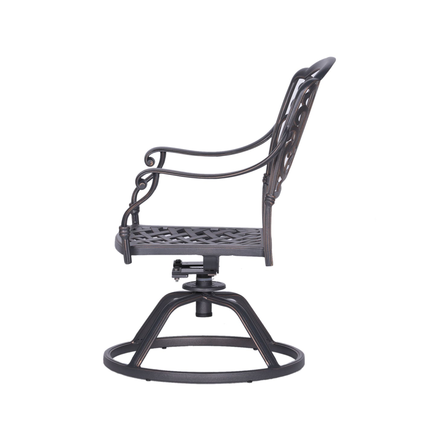Patio Outdoor Aluminum Dining Swivel Rocker Chairs With Cushion (Set of 2) - Spectrum Sand