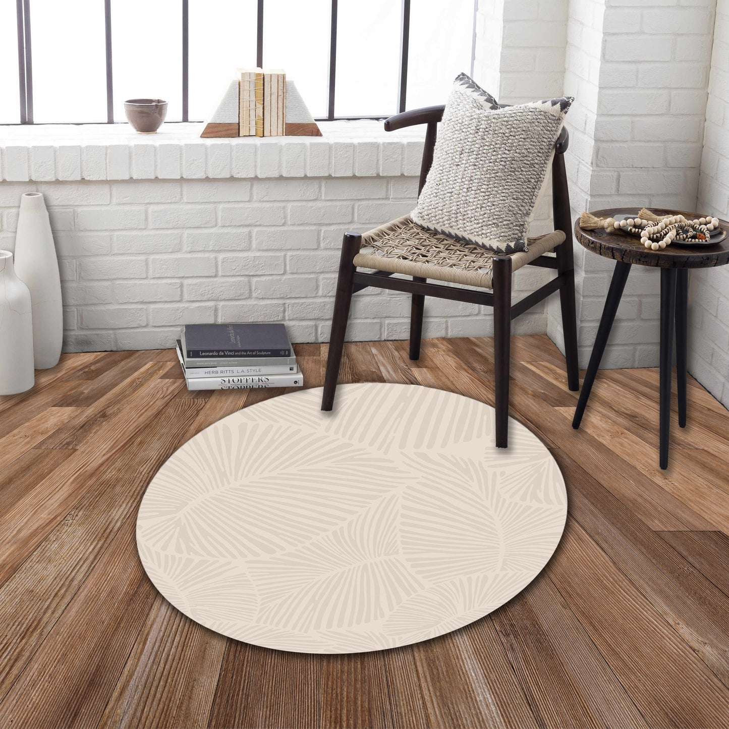 Curve - Round Rug - Beige