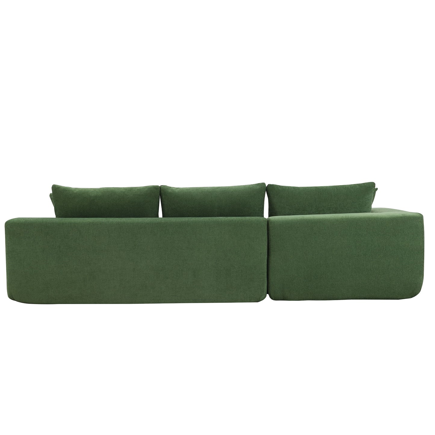 Modular Sectional Living Room Sofa Set, Modern Minimalist Style Couch, Upholstered Sleeper Sofa Salon, 2 Piece Free Combination, L-Shape - Green