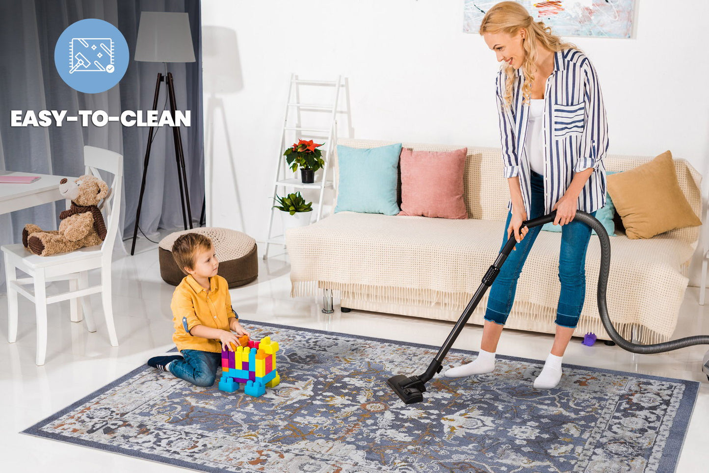 Payas - 5' X 7' Traditional Area Rug - Blue