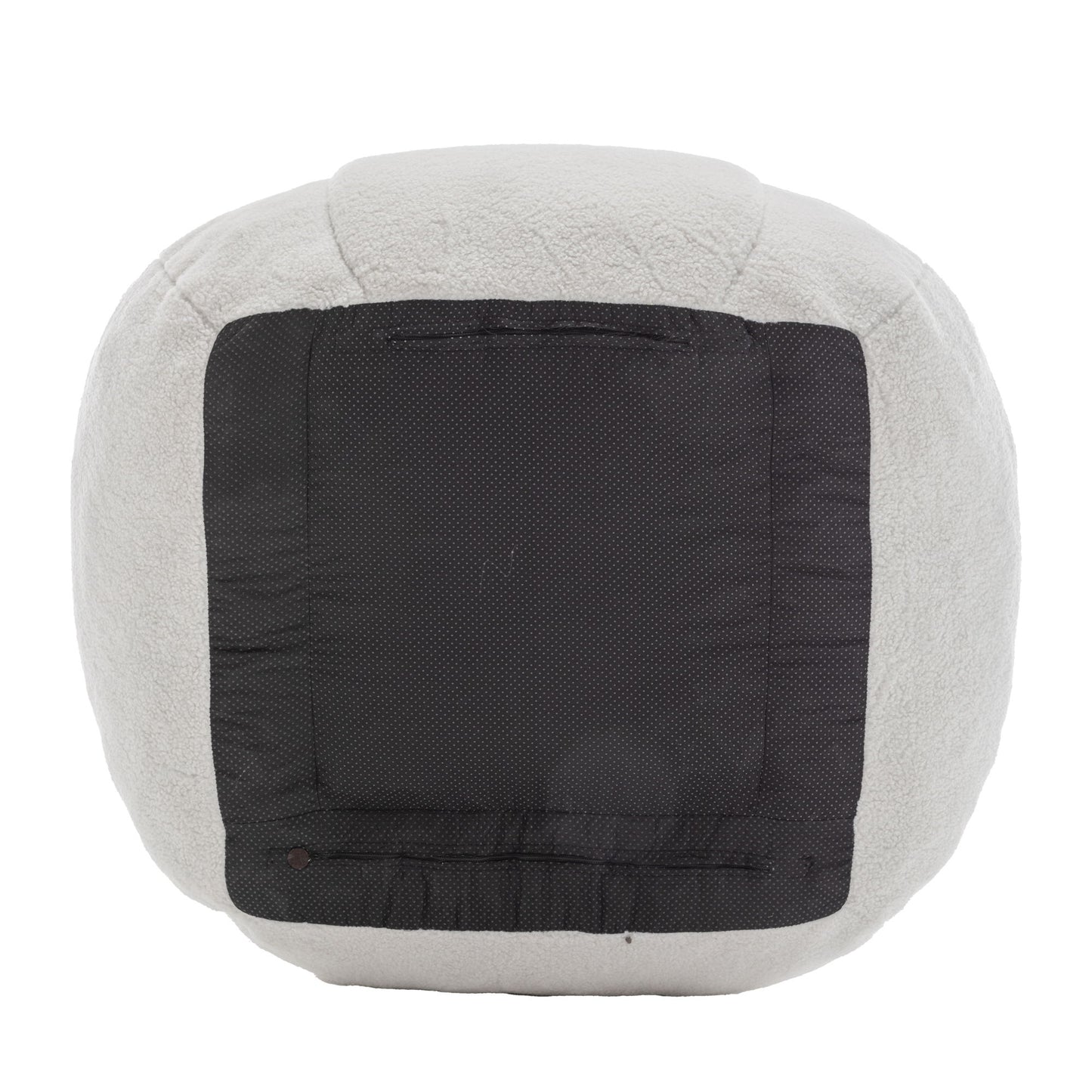 Comfy Bean Bag Chair With Filler, Tufted Memory Foam Sofa Teddy Fabric, Fluffy And Cozy Seating For Dorm, Apartment, Or Living Room - White