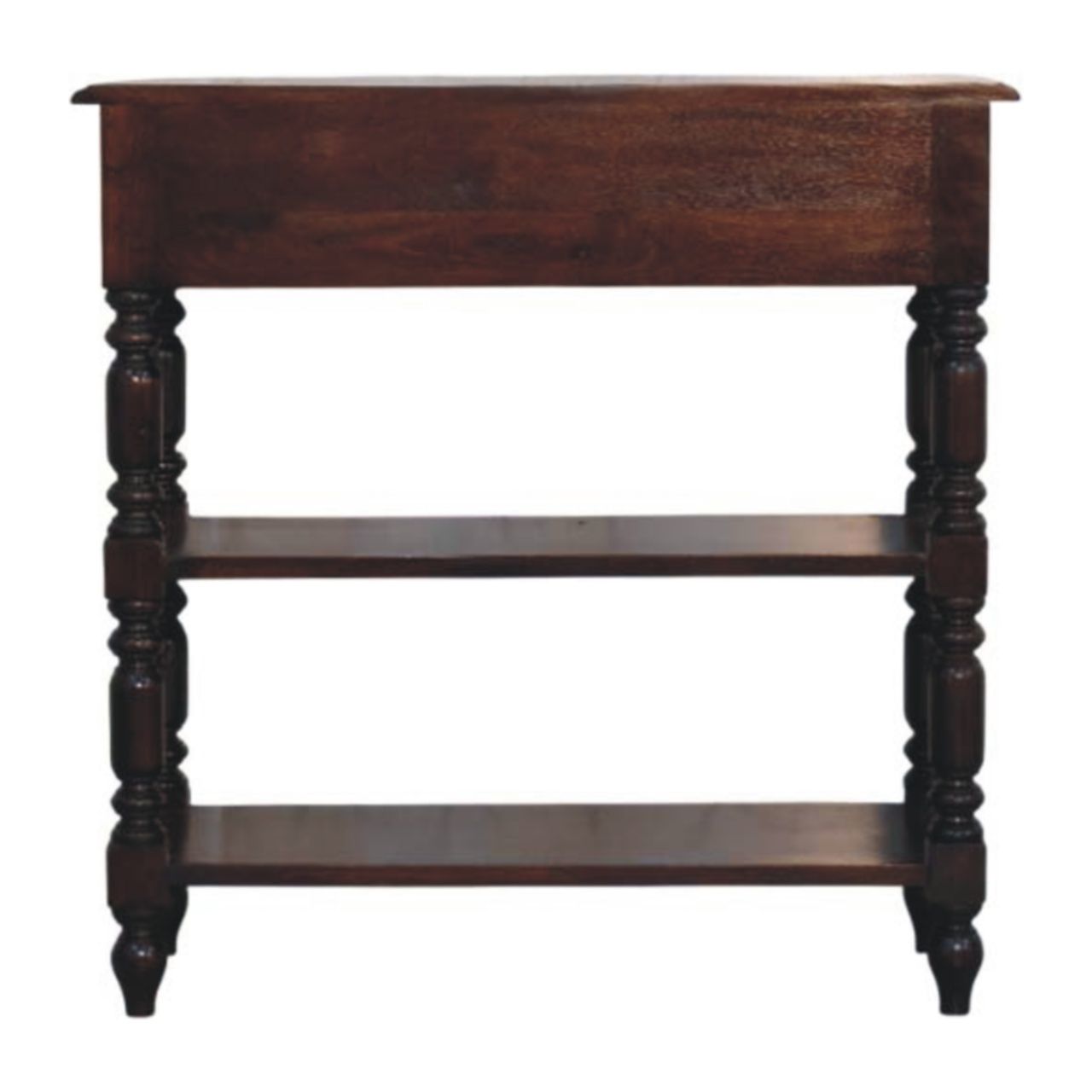 Turned Legs Side Table - Brown