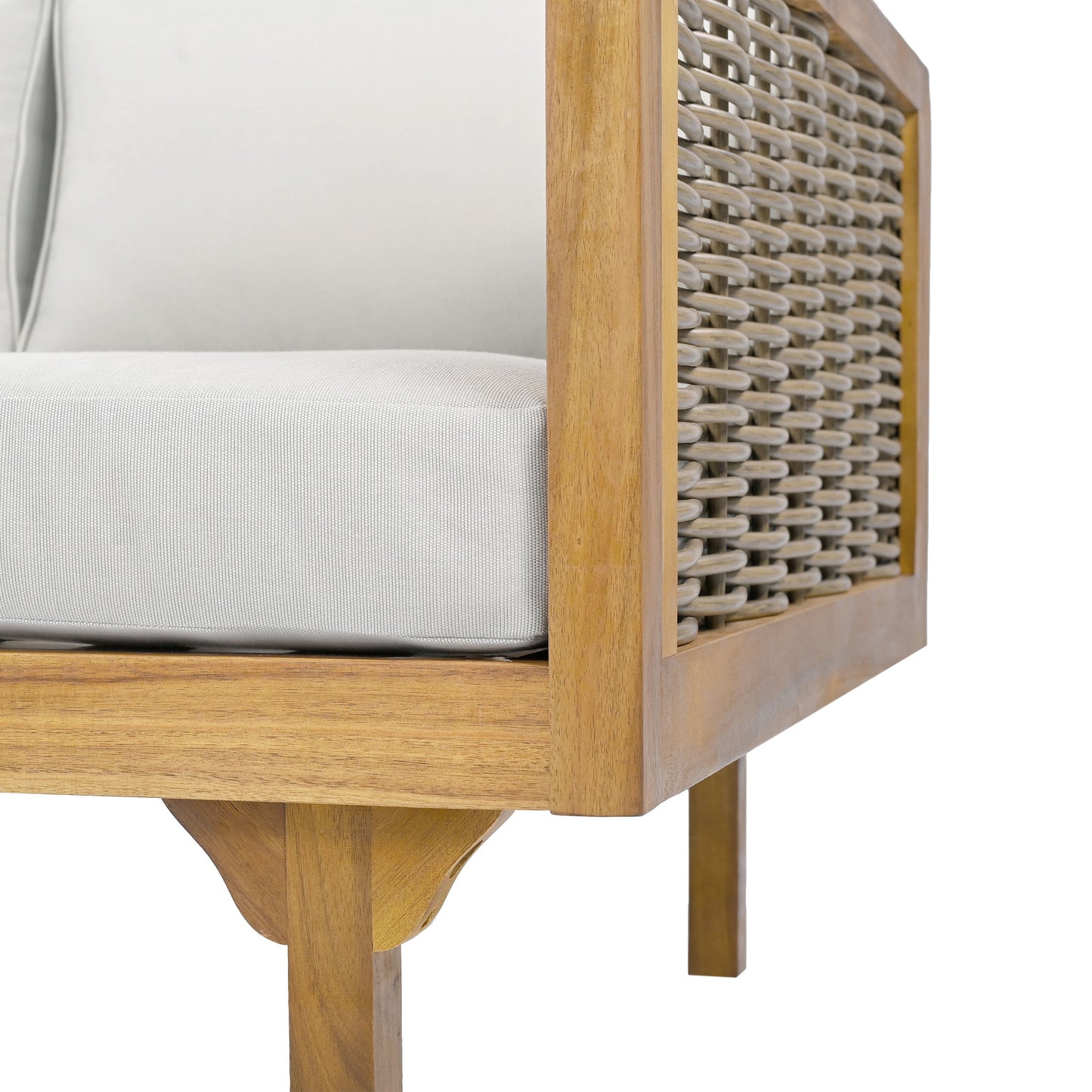Claremont - 3 Seater Daybed With Rattan Arms - Light Gray