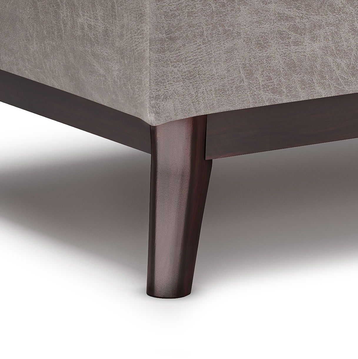 Owen - Tray Top Small Coffee Table Storage Ottoman - Distressed Gray