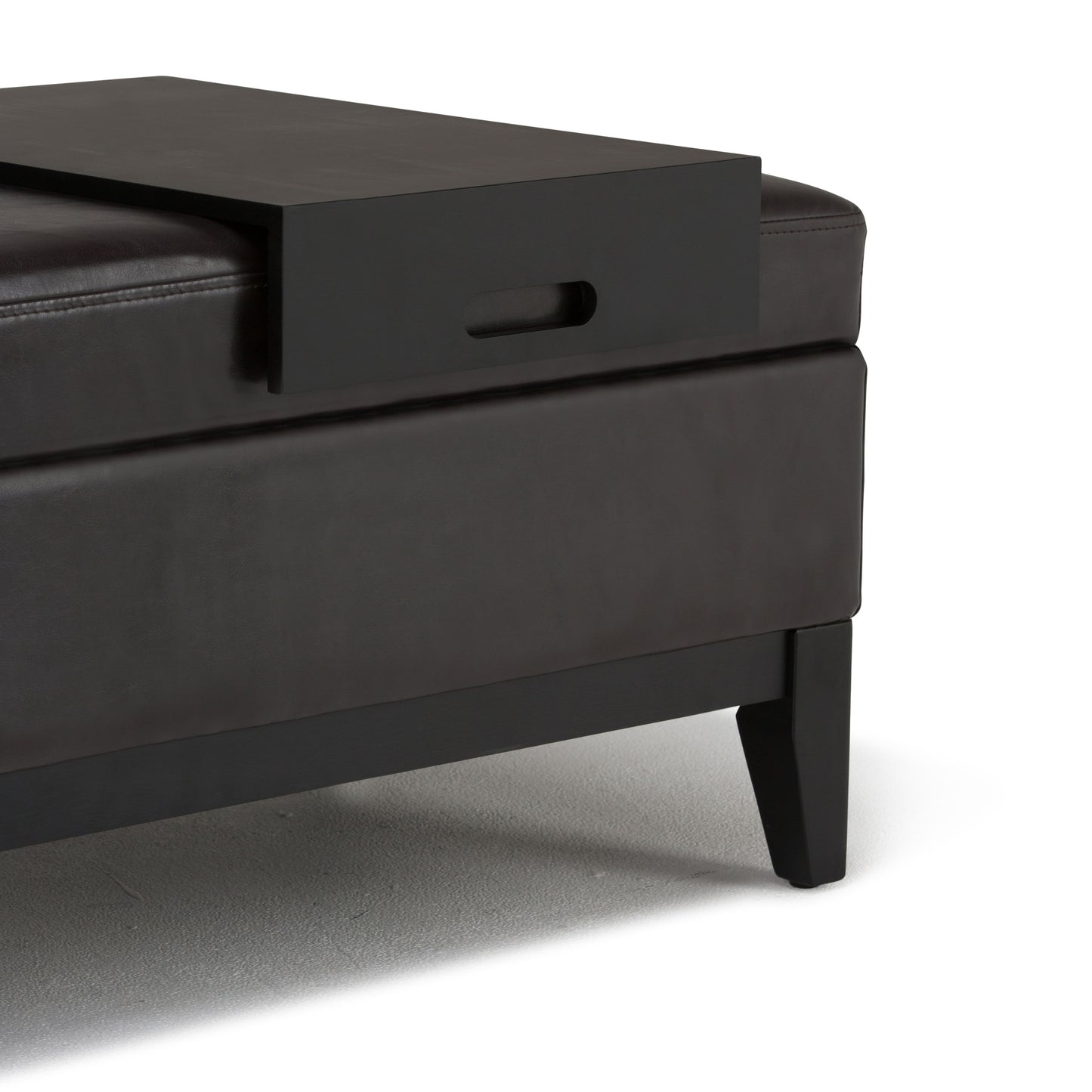 Oregon - Storage Ottoman Bench With Tray - Tanners Brown