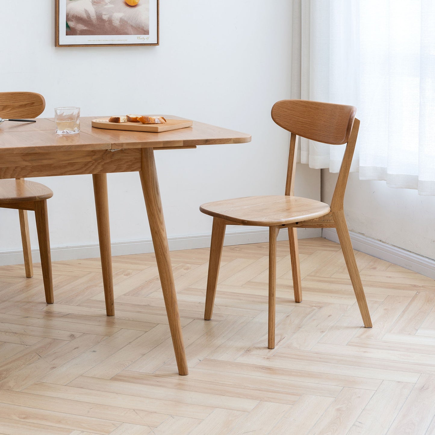 Simple Dining Chair, Solid Chair Table For Living Room Chair - Natural