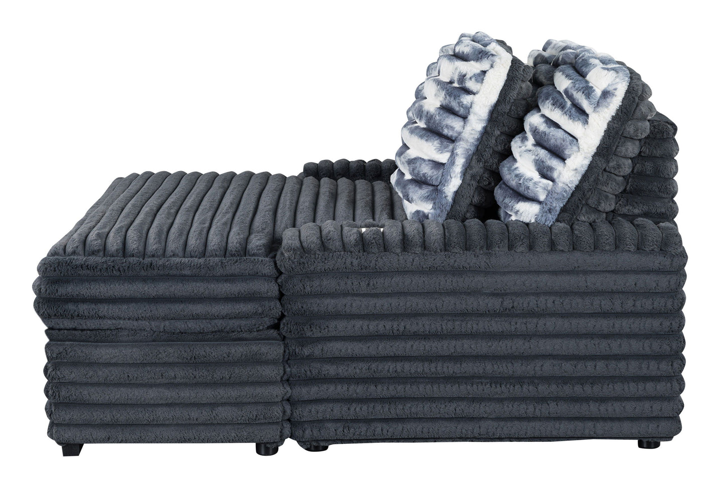 Shine - Lounger Sofa With USB - Gray