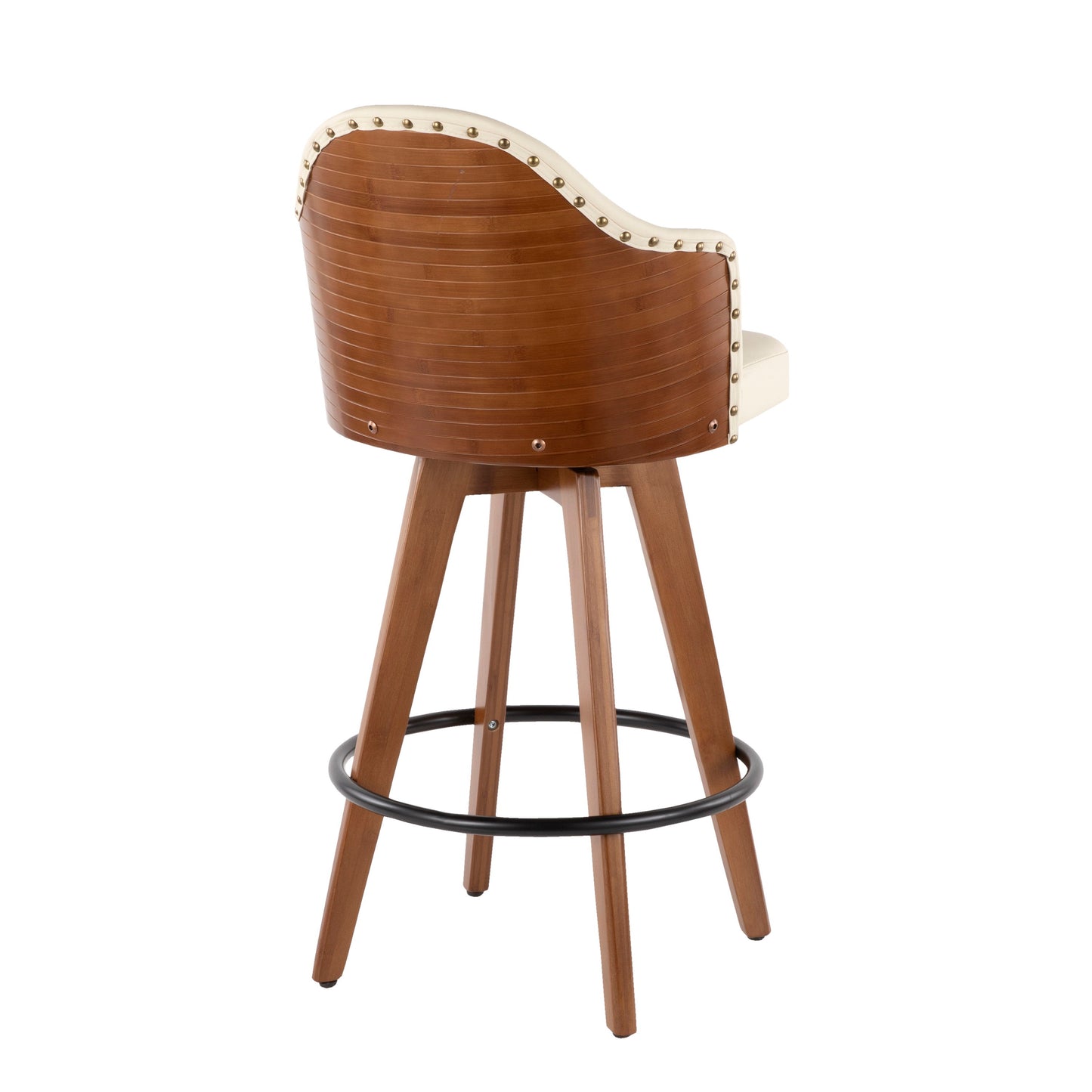Ahoy - Mid-Century Counter Stool - Walnut / Cream