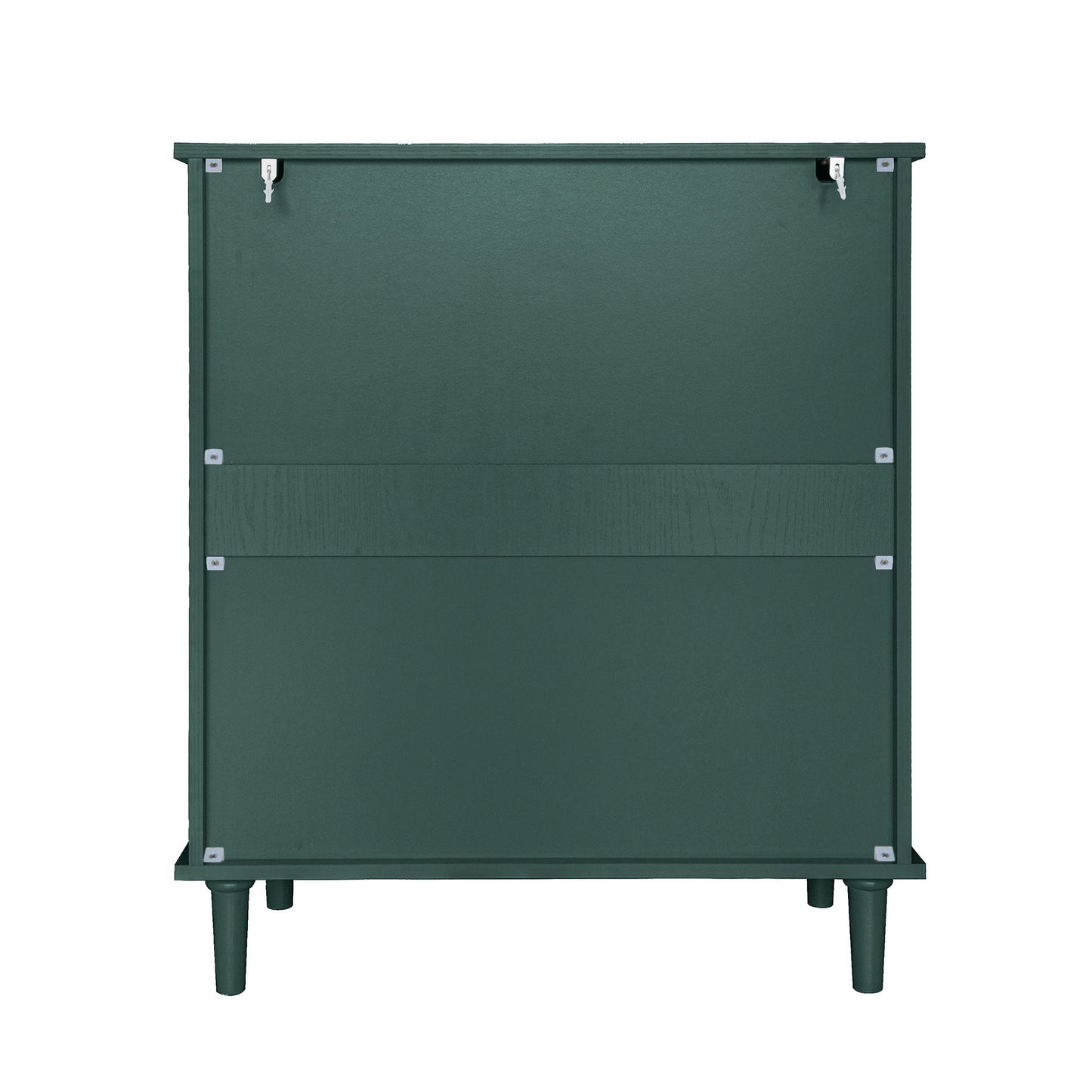2 Door 2 Drawer Cabinet, American Furniture, Suitable For Bedroom, Living Room, Study - Dark Green