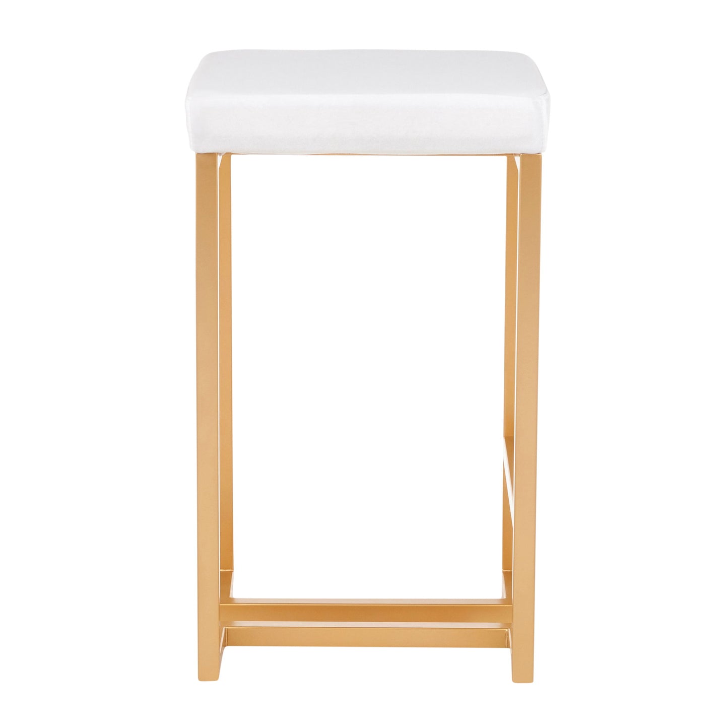 Midas - Contemporary / Glam Counter Stool (Set of 2) - Gold / White