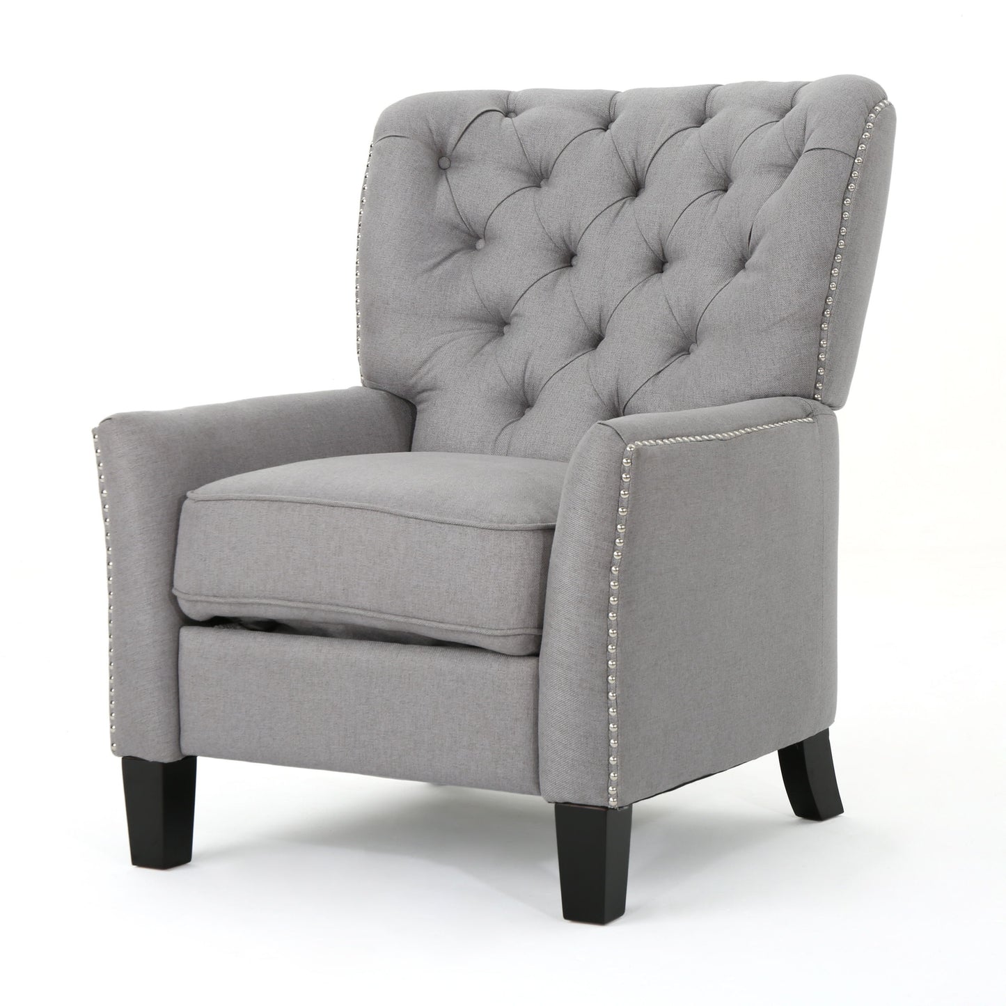 Modern Push Back Recliner - Light Gray