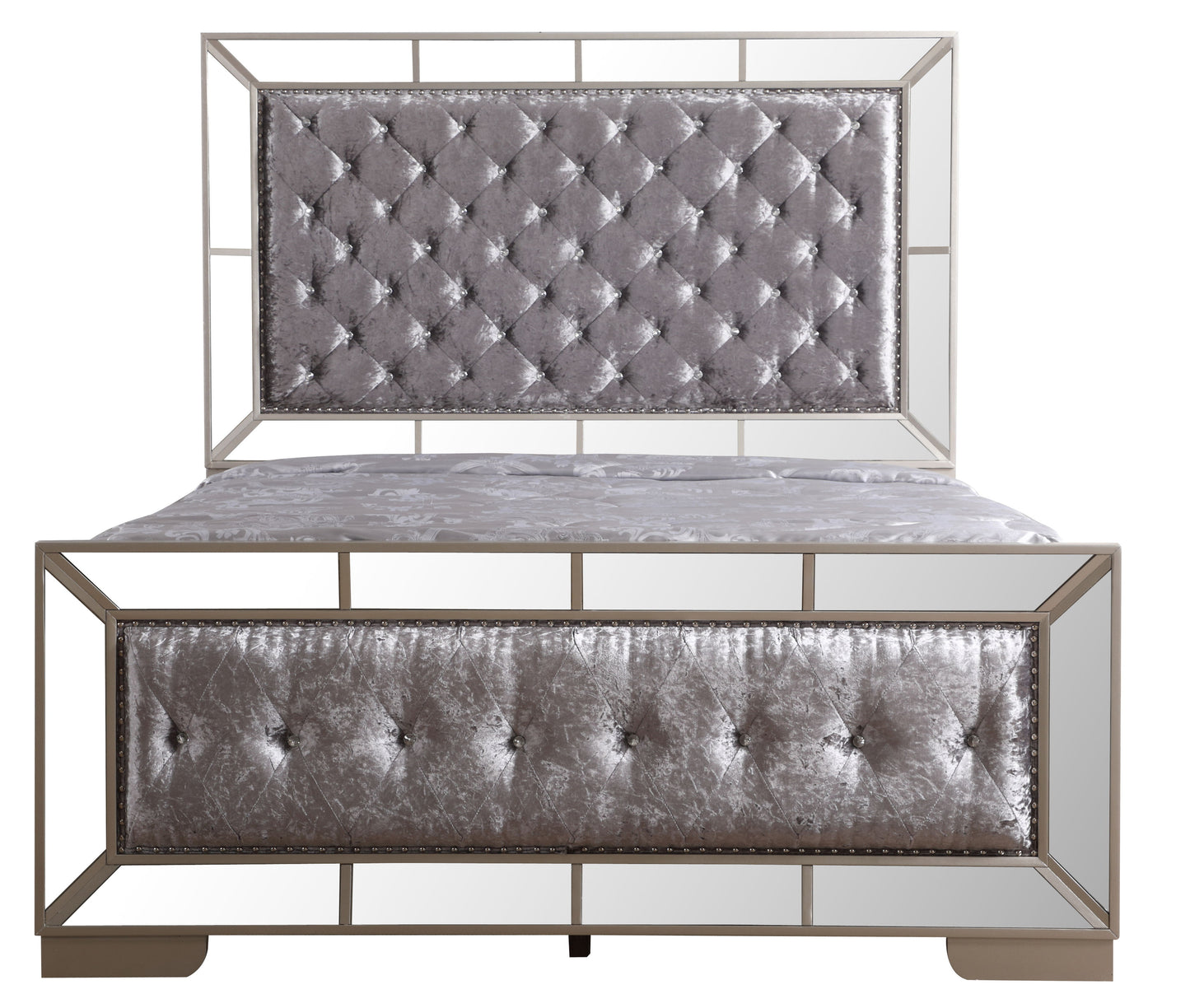 Full Bed Modern - Silver Champagne