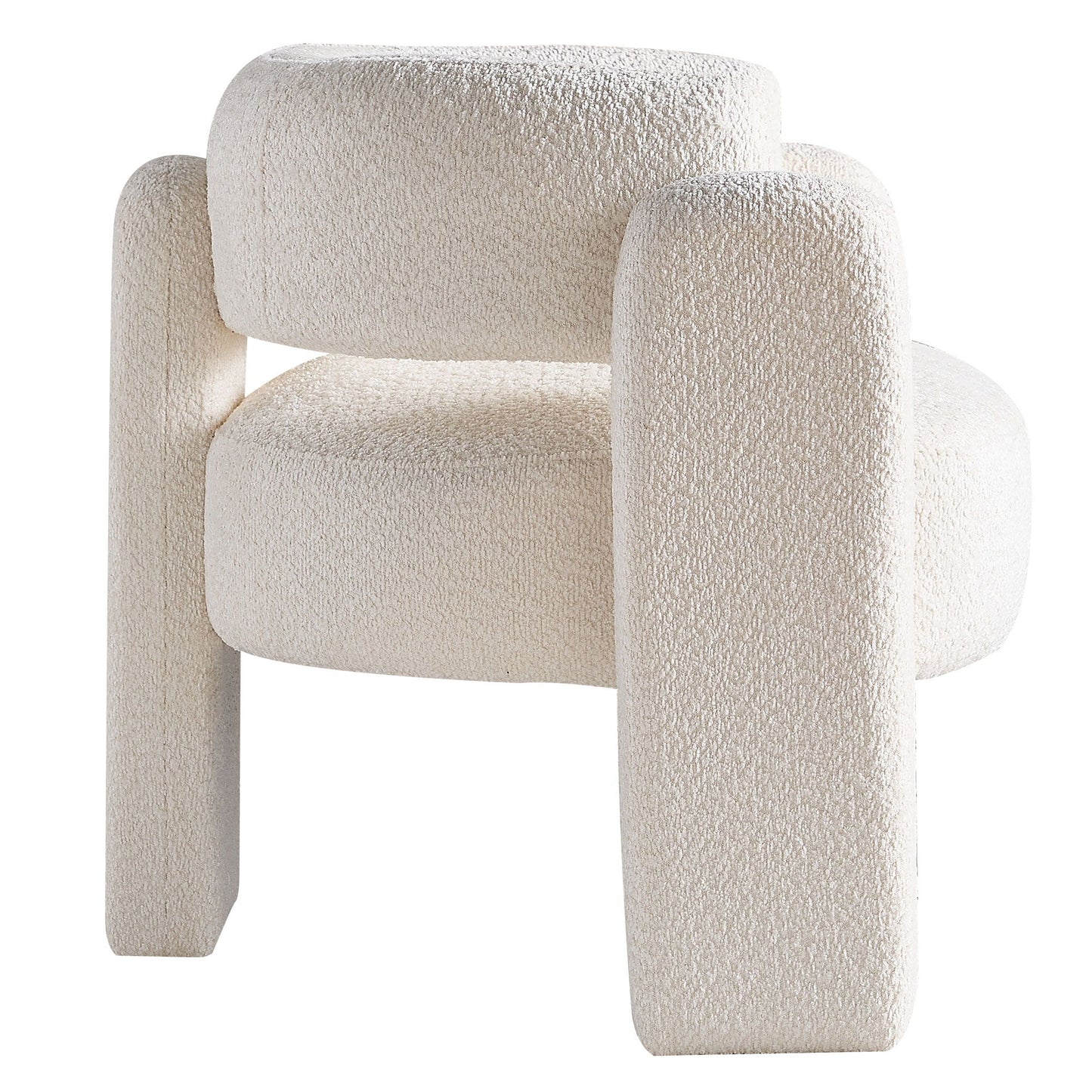 Boucle Upholstery Accent Chair - Beige