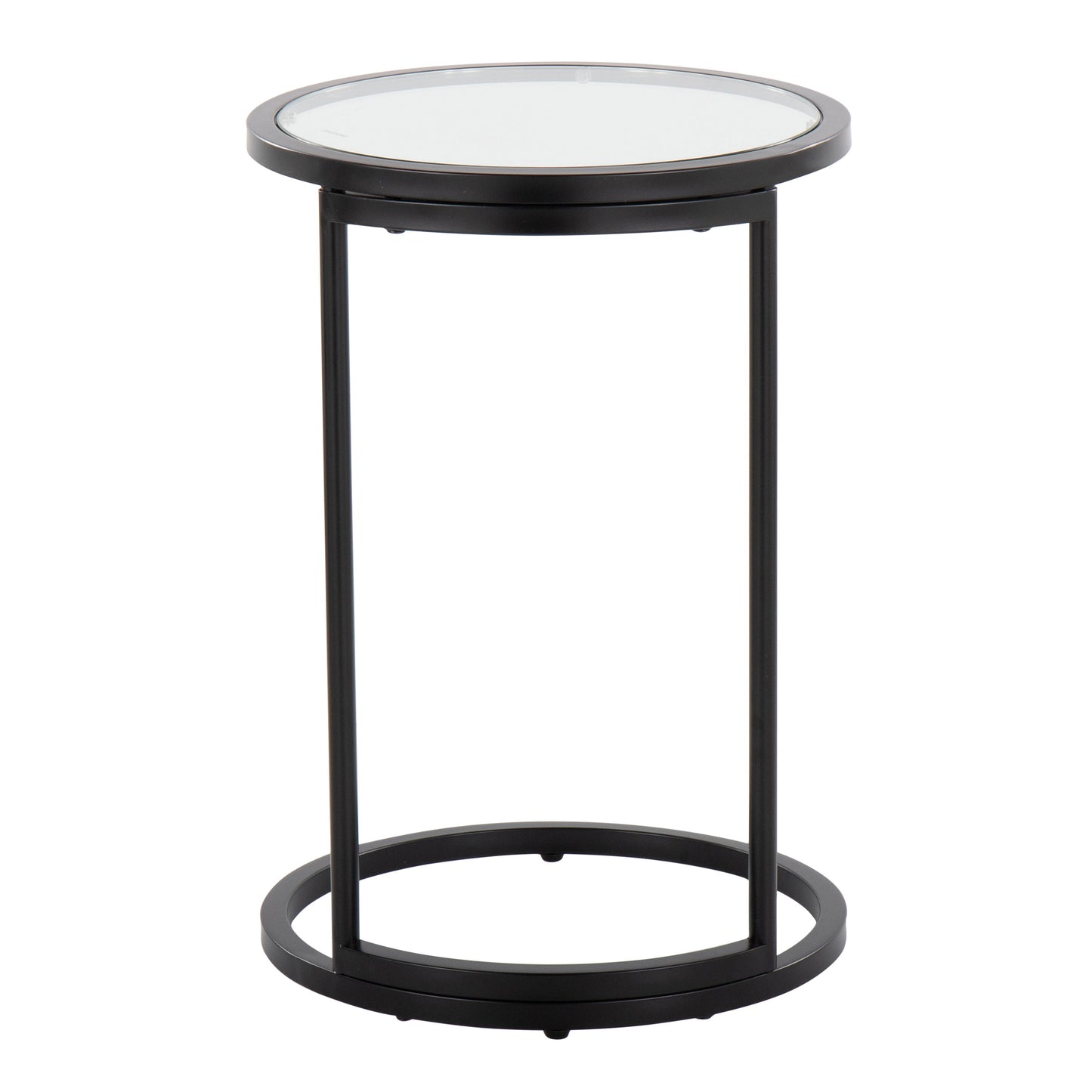 Zenn - Round End Table - Black / Clear