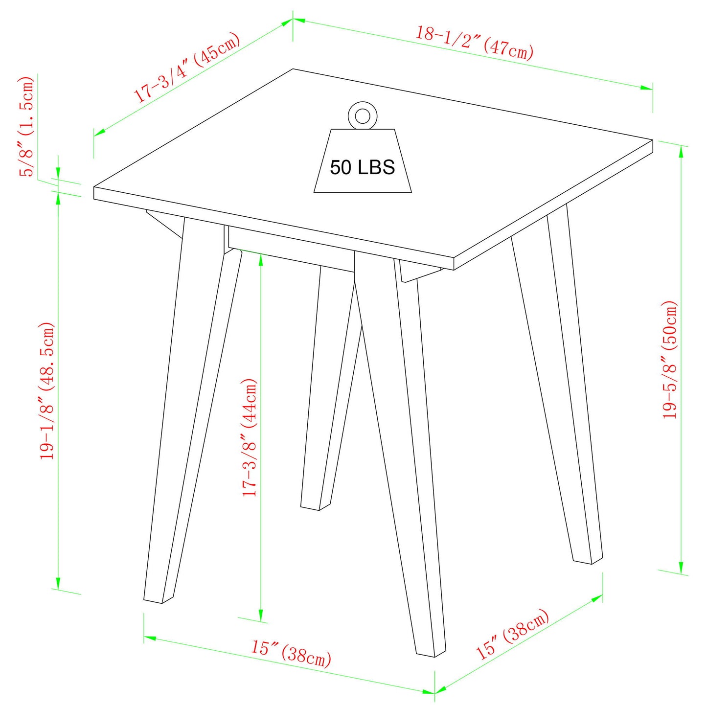 Japandi - Minimal Solid Wood Side Table - English Oak