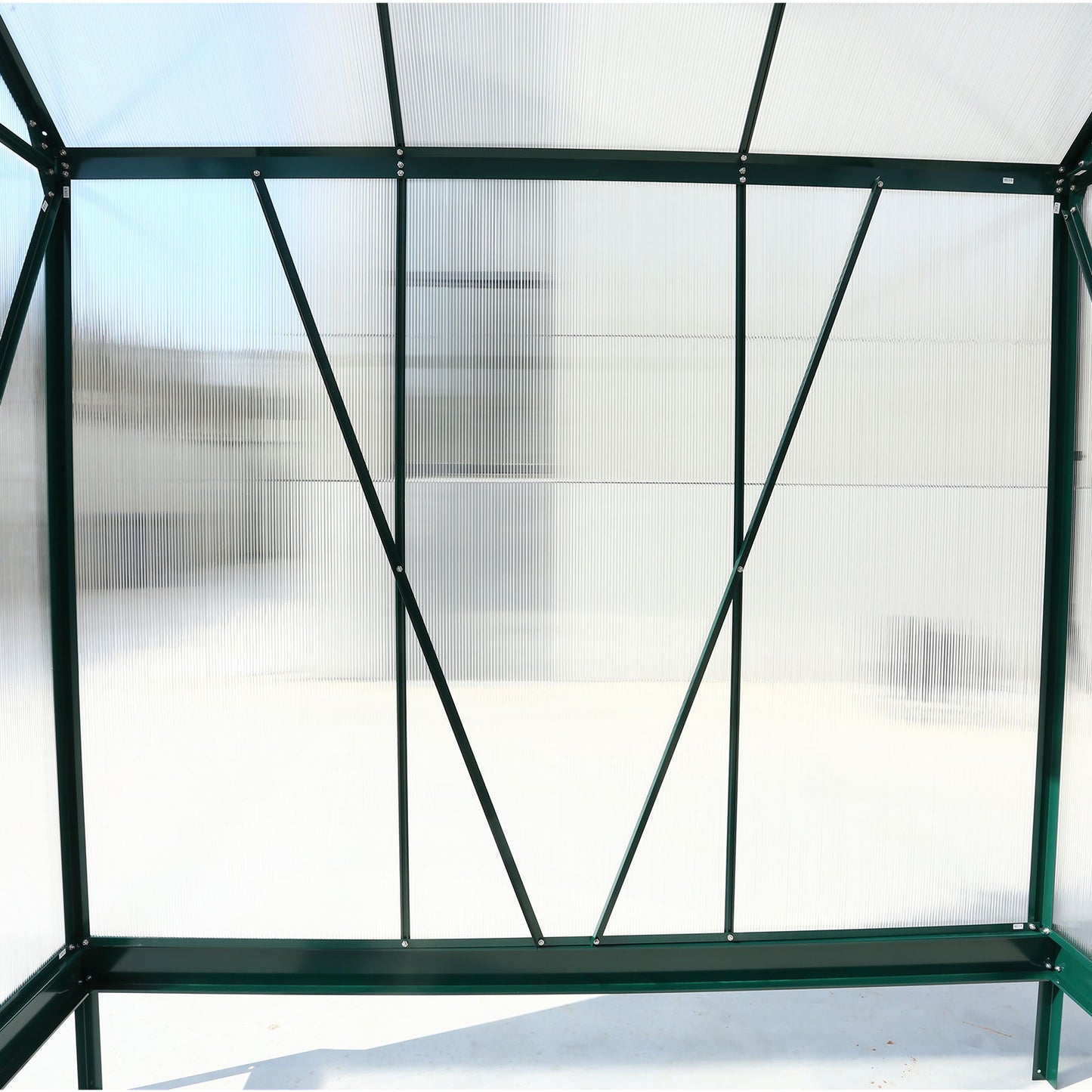 6.3'x6.2'x7' Polycarbonate Greenhouse, Heavy Duty Outdoor Aluminum Walk-In Green House Kit With Rain Gutter, Vent And Door For Backyard Garden - Green