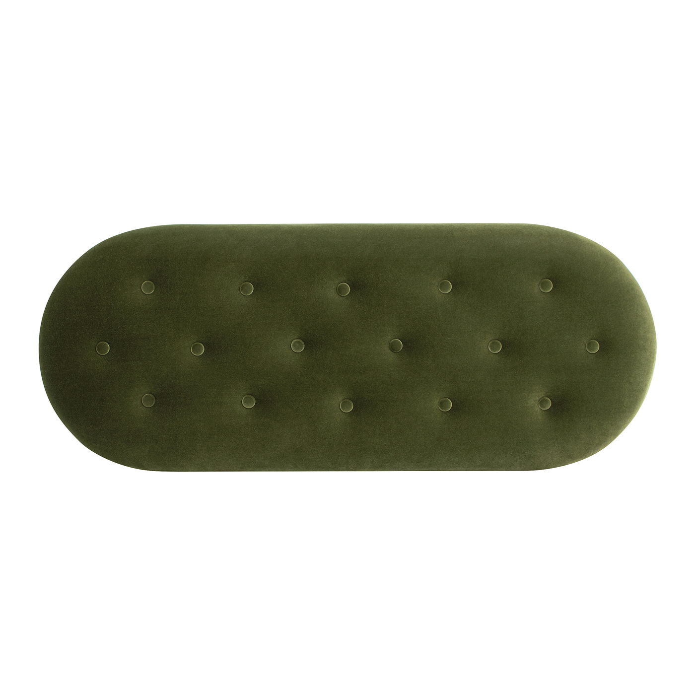 Melinda - Oval Tufted Bullion Fringe Storage Bench - Olive Green