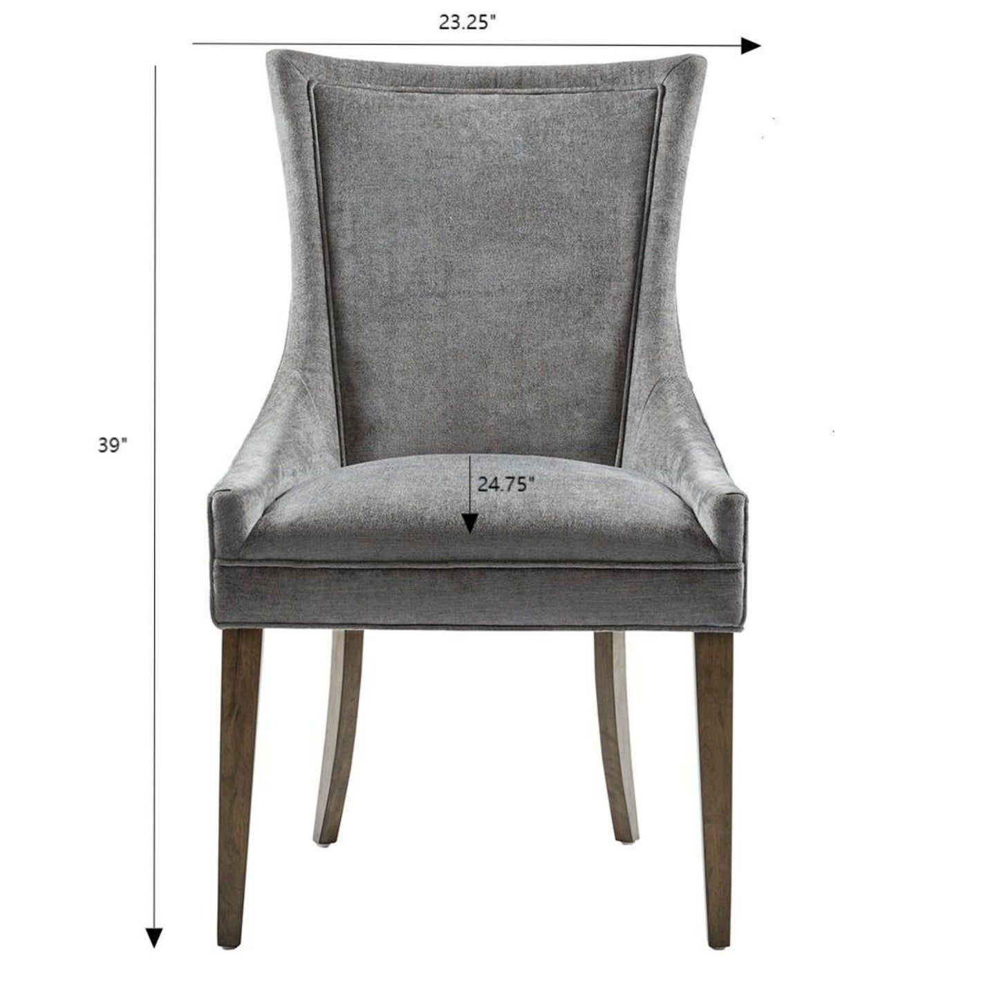Elegant Design Comfortable Seating Dining Side Chair (Set of 2) - Dark Gray